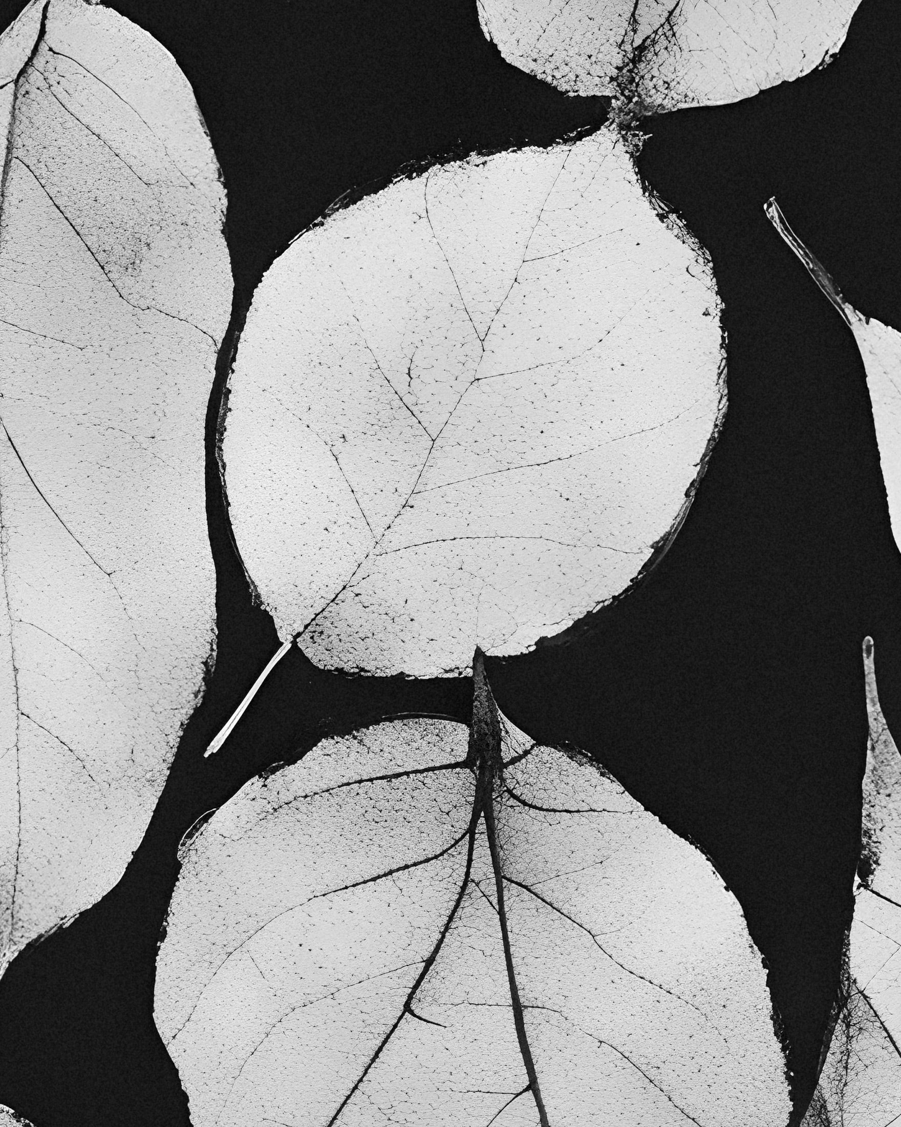Dead leaves, black and white - Poster