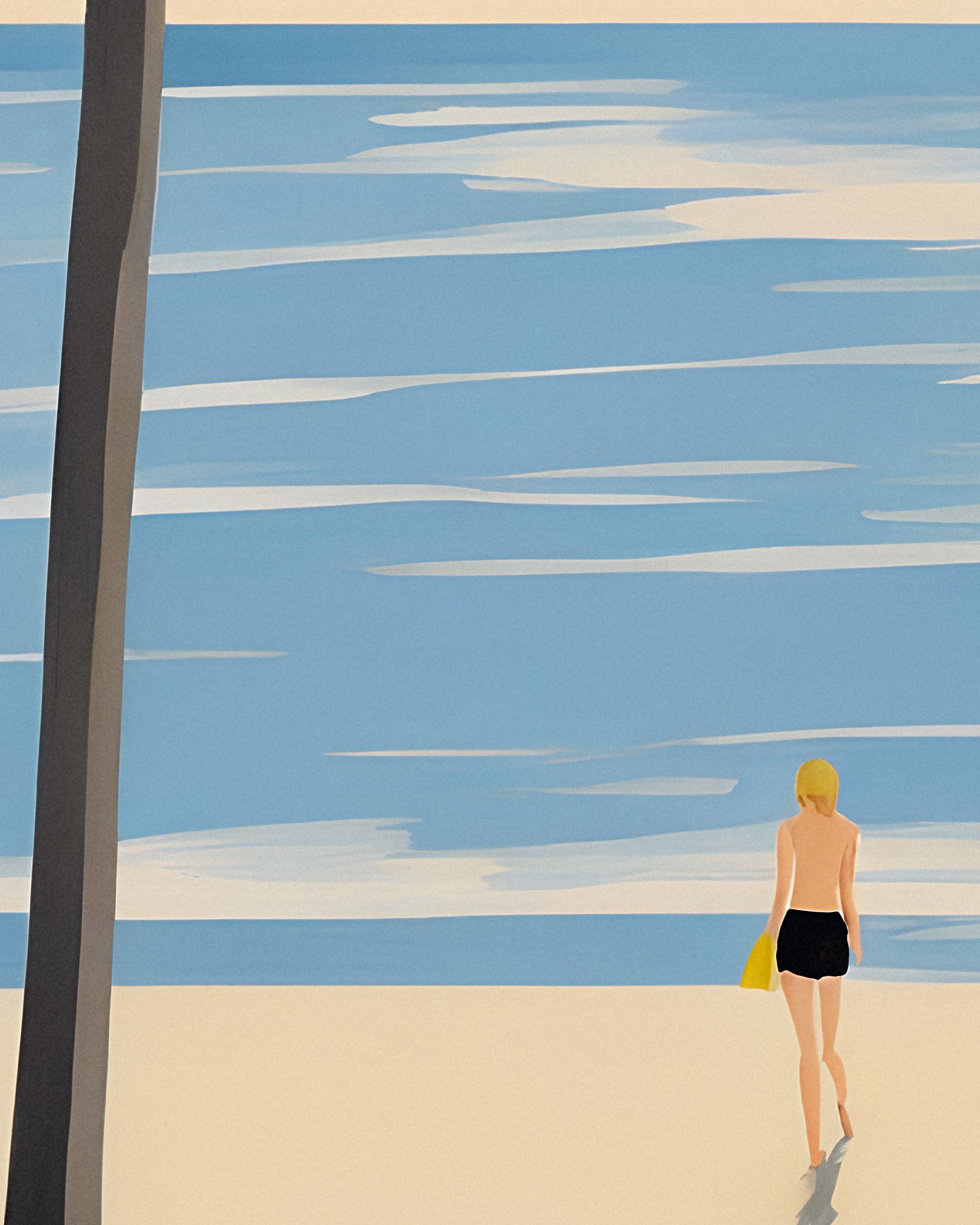 Sunny Strolls by the Seaside – Tropical Palm Haven Art Poster
