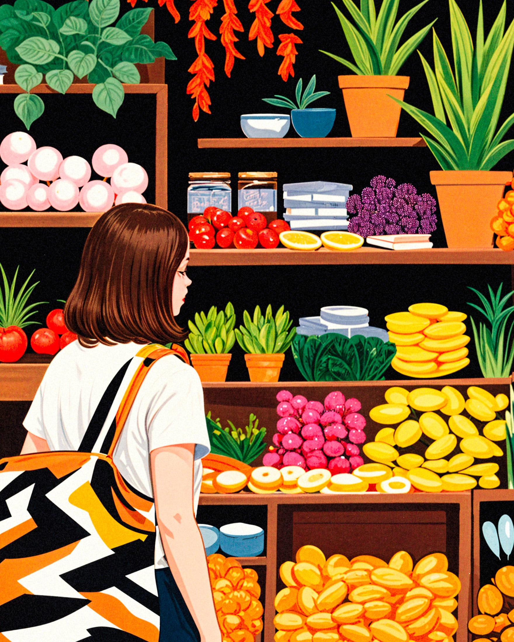 Groceries, fruits, vegetables and flowers - Poster