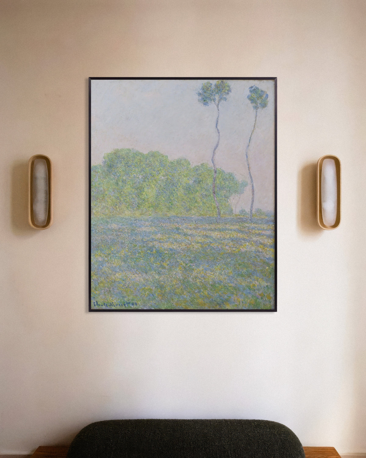 Poster of Meadow at Giverny (1894) by Claude Monet, with metal frame