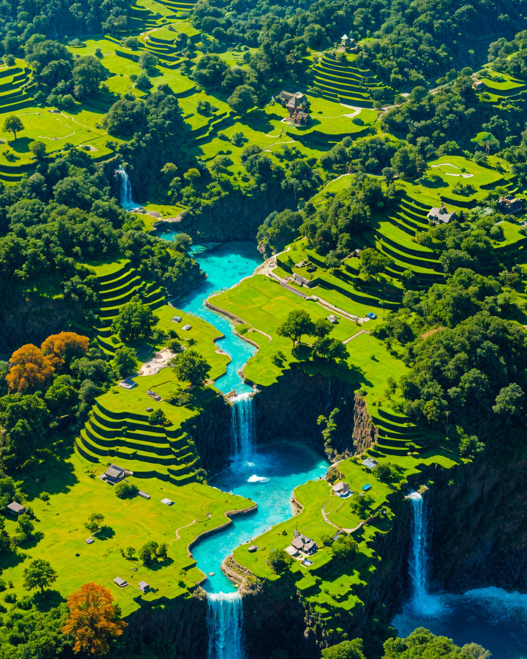 Minecraft, stunning island viewed from the sky – Print