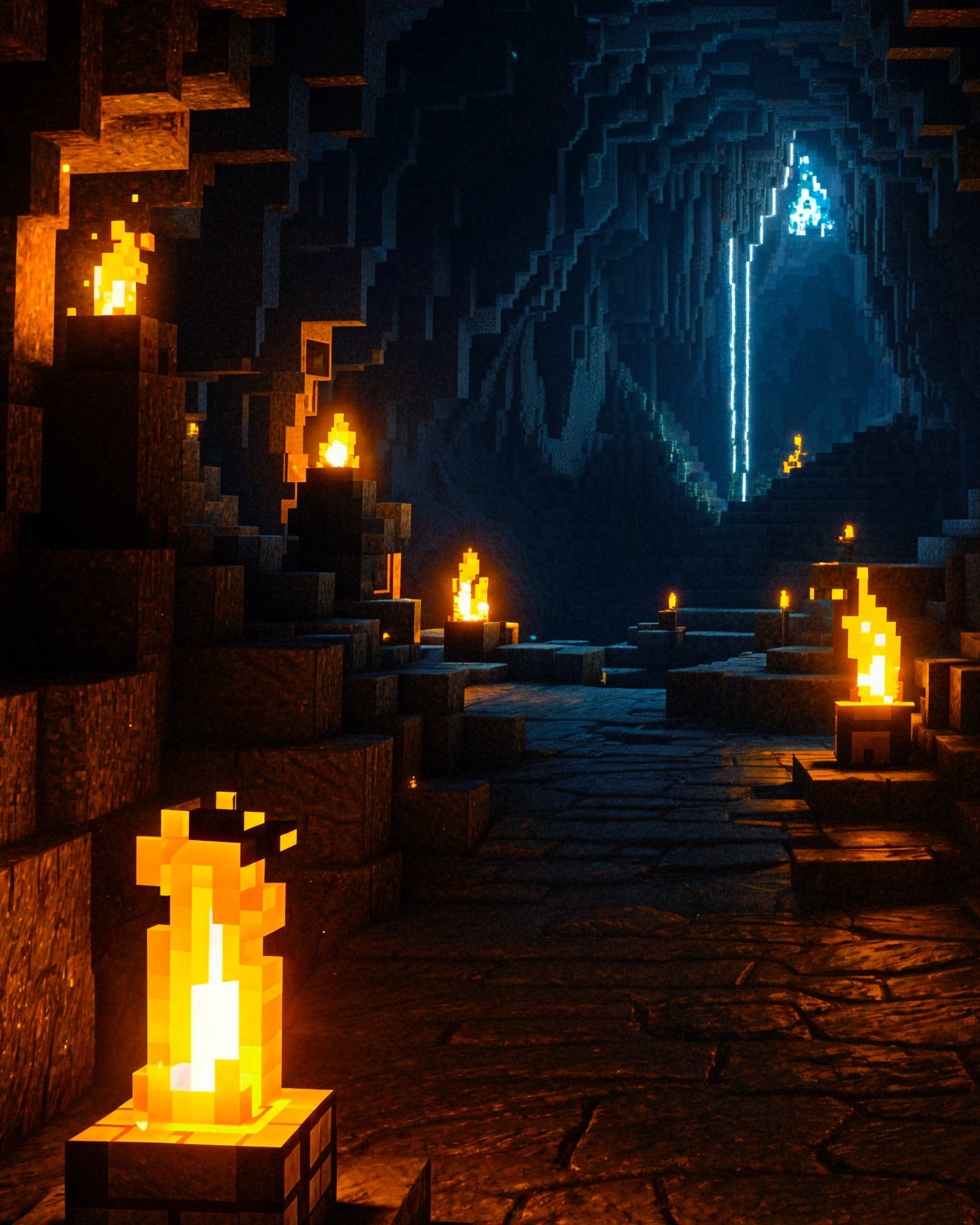 Minecraft, mysterious cave - Poster