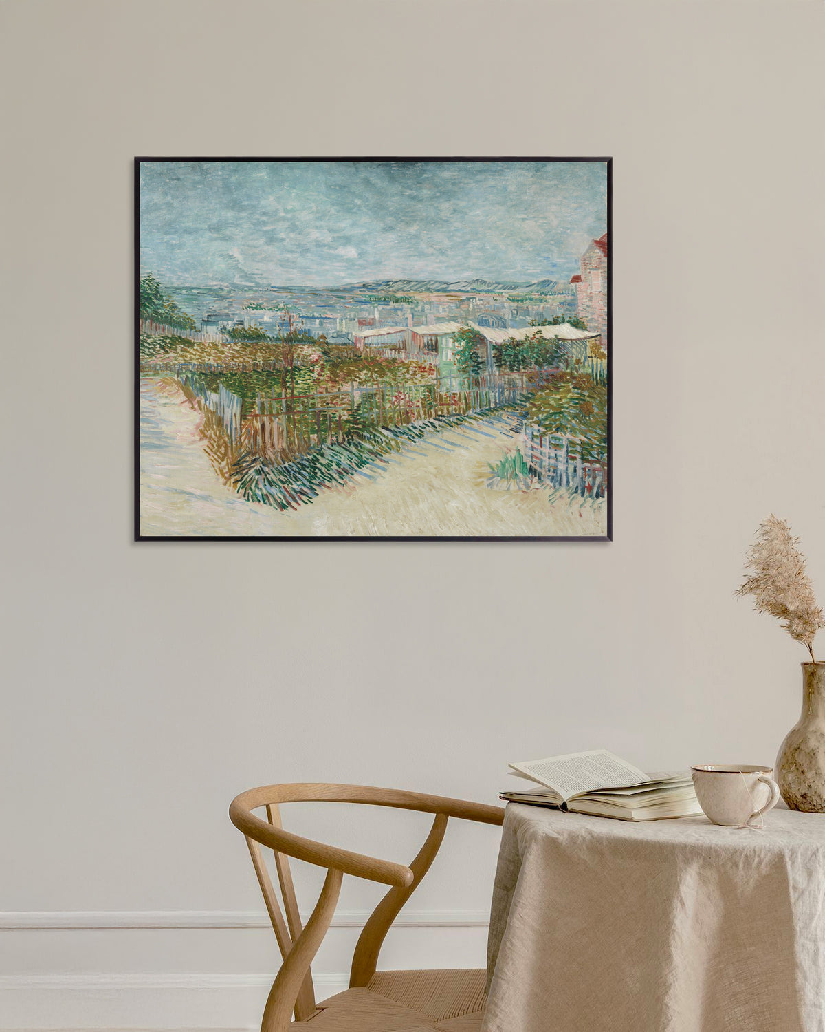 Poster of Montmartre, Behind the Moulin de la Galette (1887) by Vincent van Gogh, with metal frame