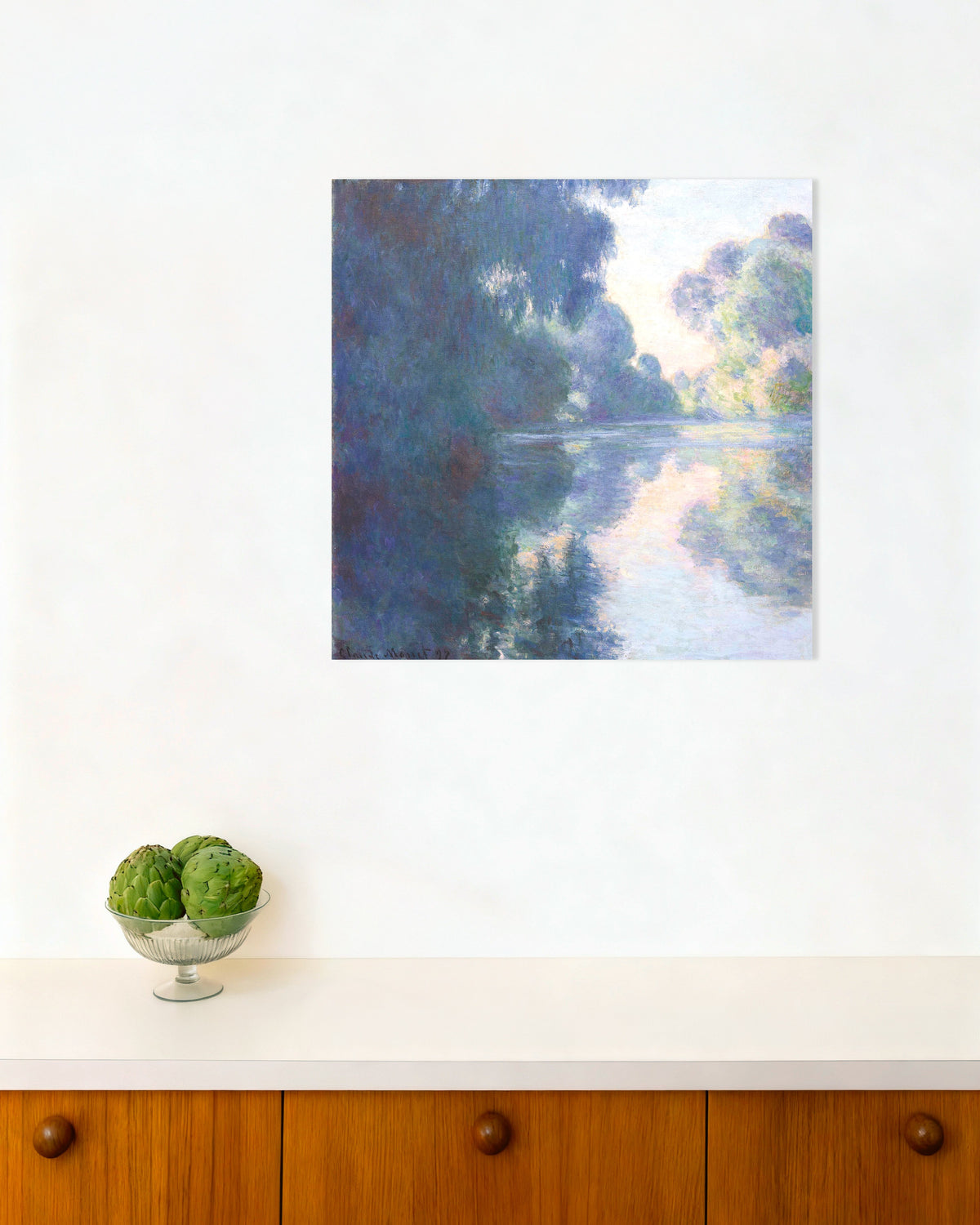 Poster of Morning on the Seine (1897) by Claude Monet