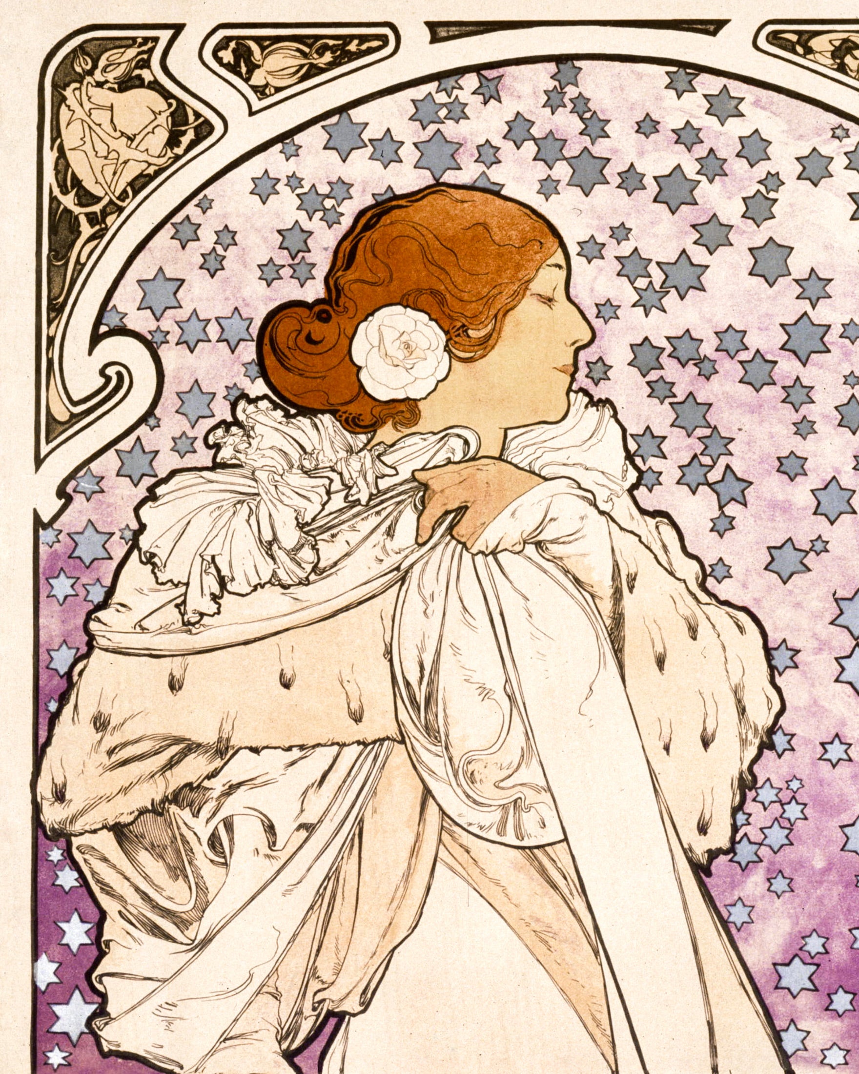 La Dame aux Camélias, Sarah Bernhardt (1896) by Alfons Mucha – Art Print