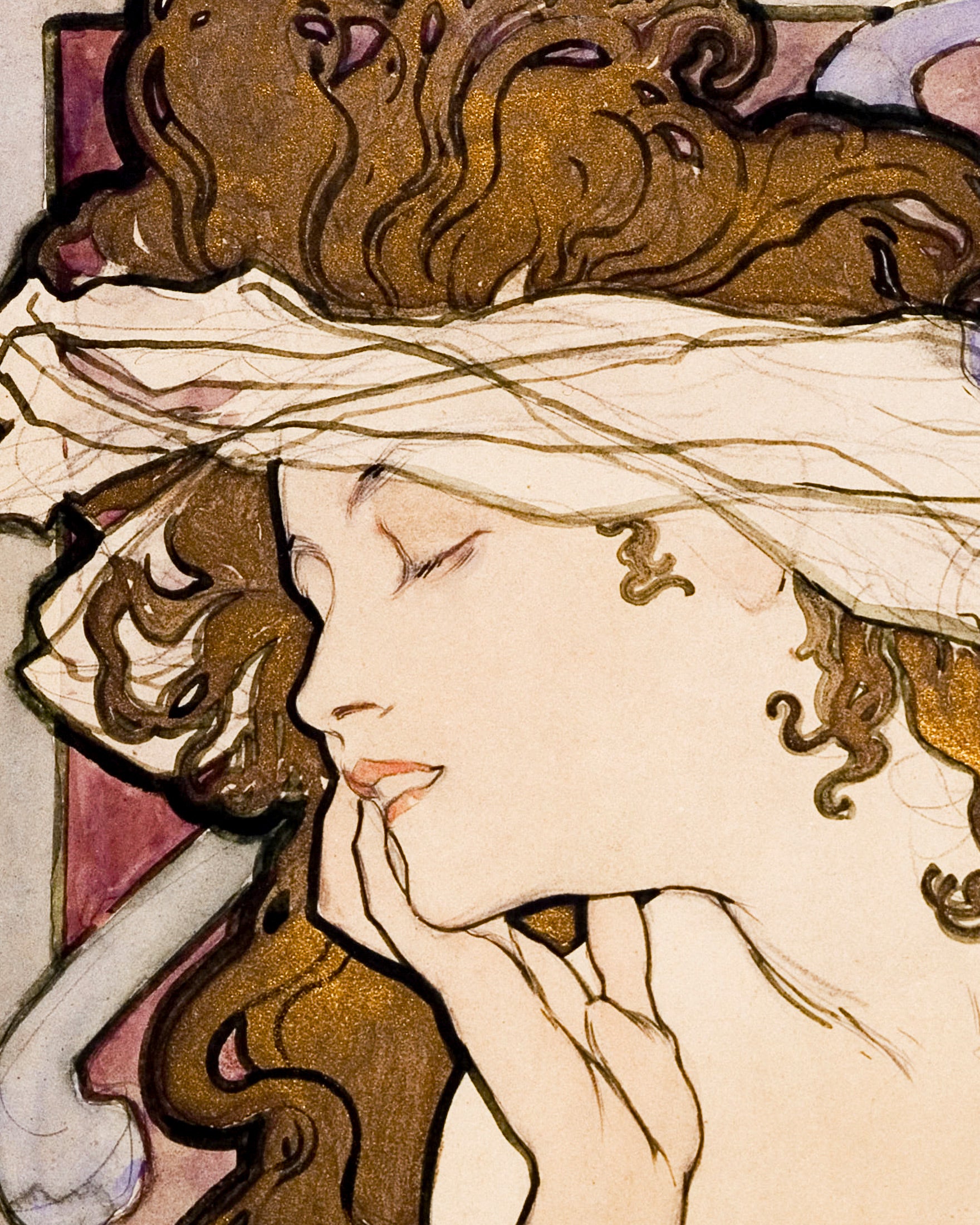 Salon of the Hundred print (1896) by Alfons Mucha
