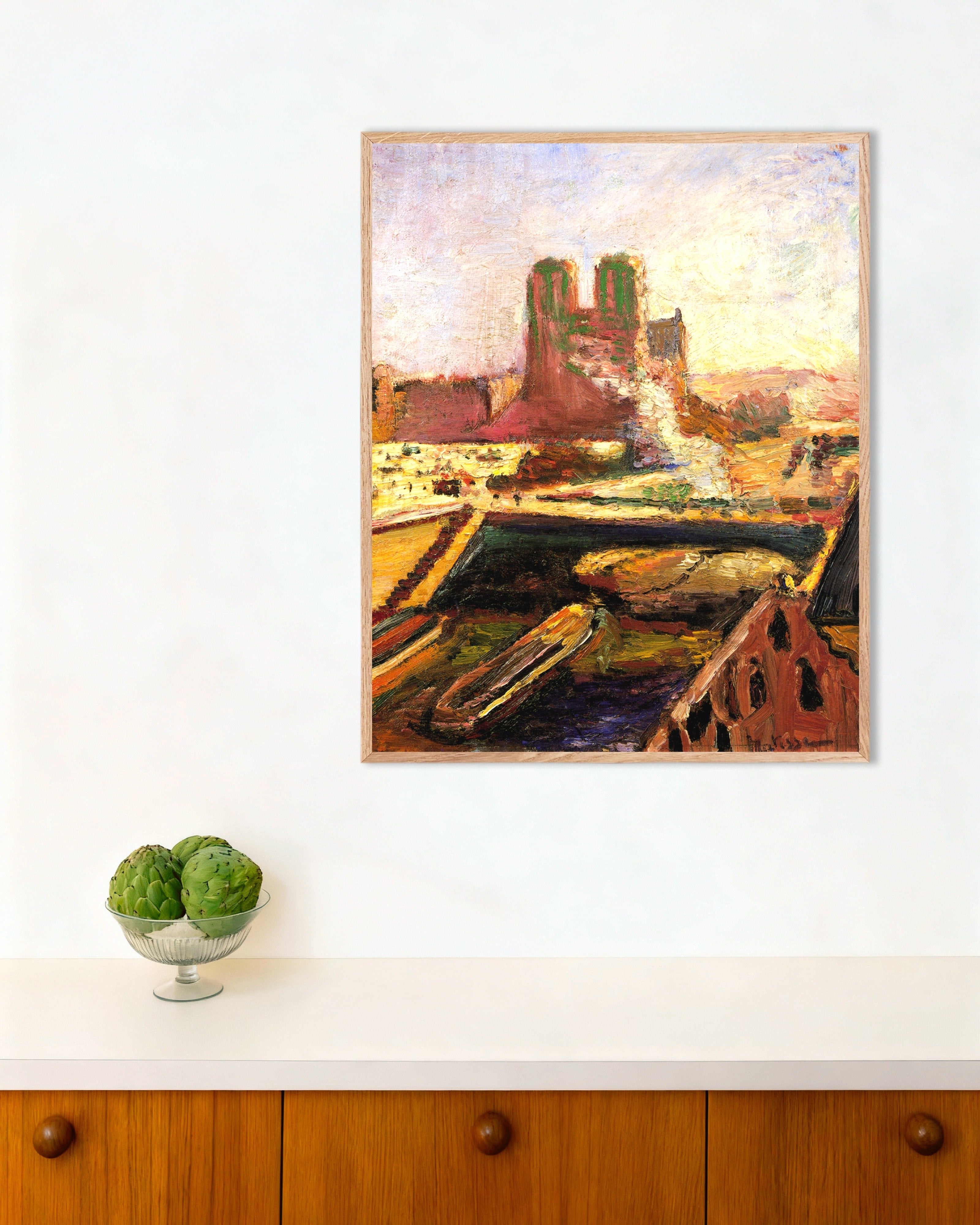 Poster of Notre Dame (1900) — Henri Matisse, with natural wooden frame