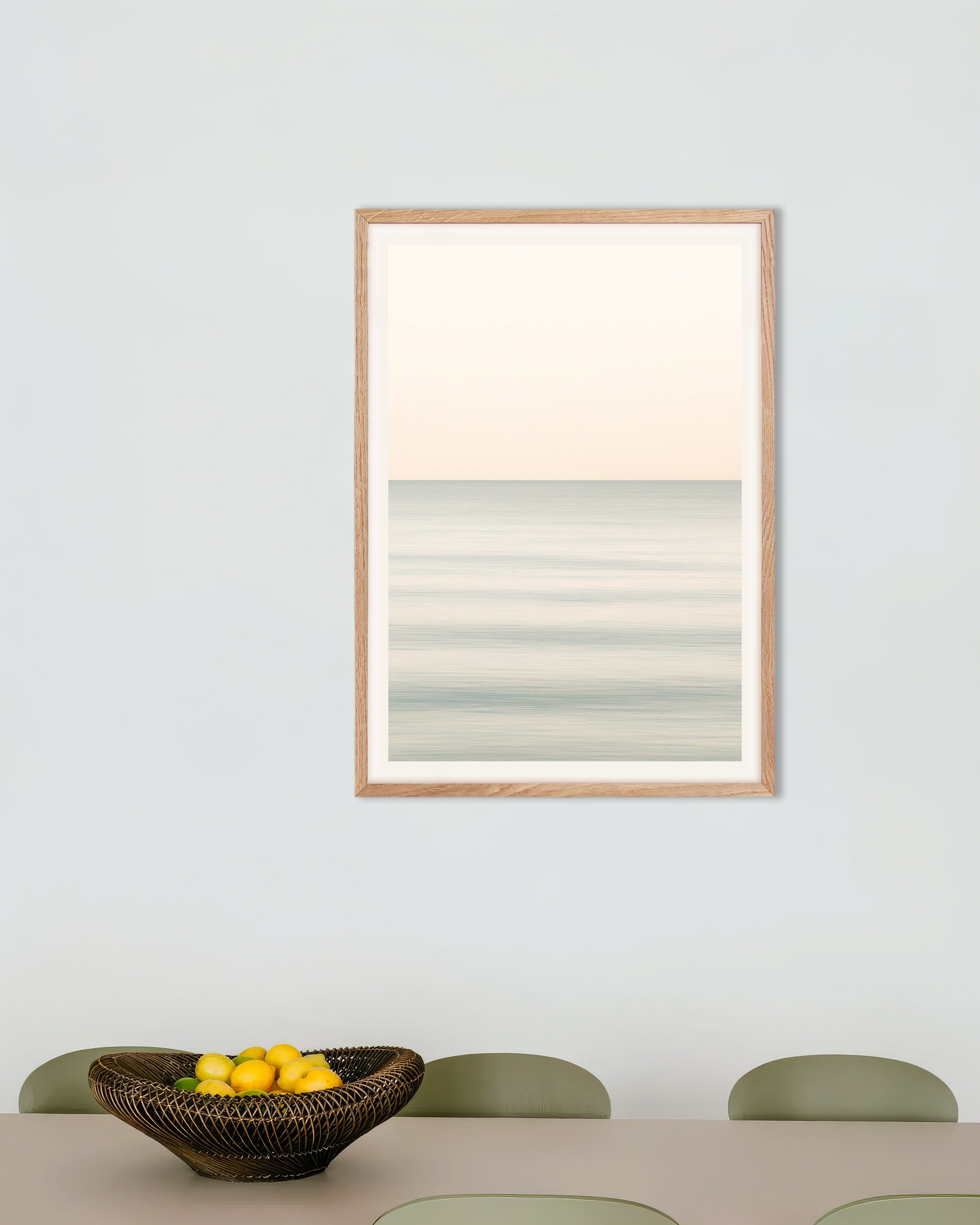 Poster of Ocean clarity art print, with natural wooden frame