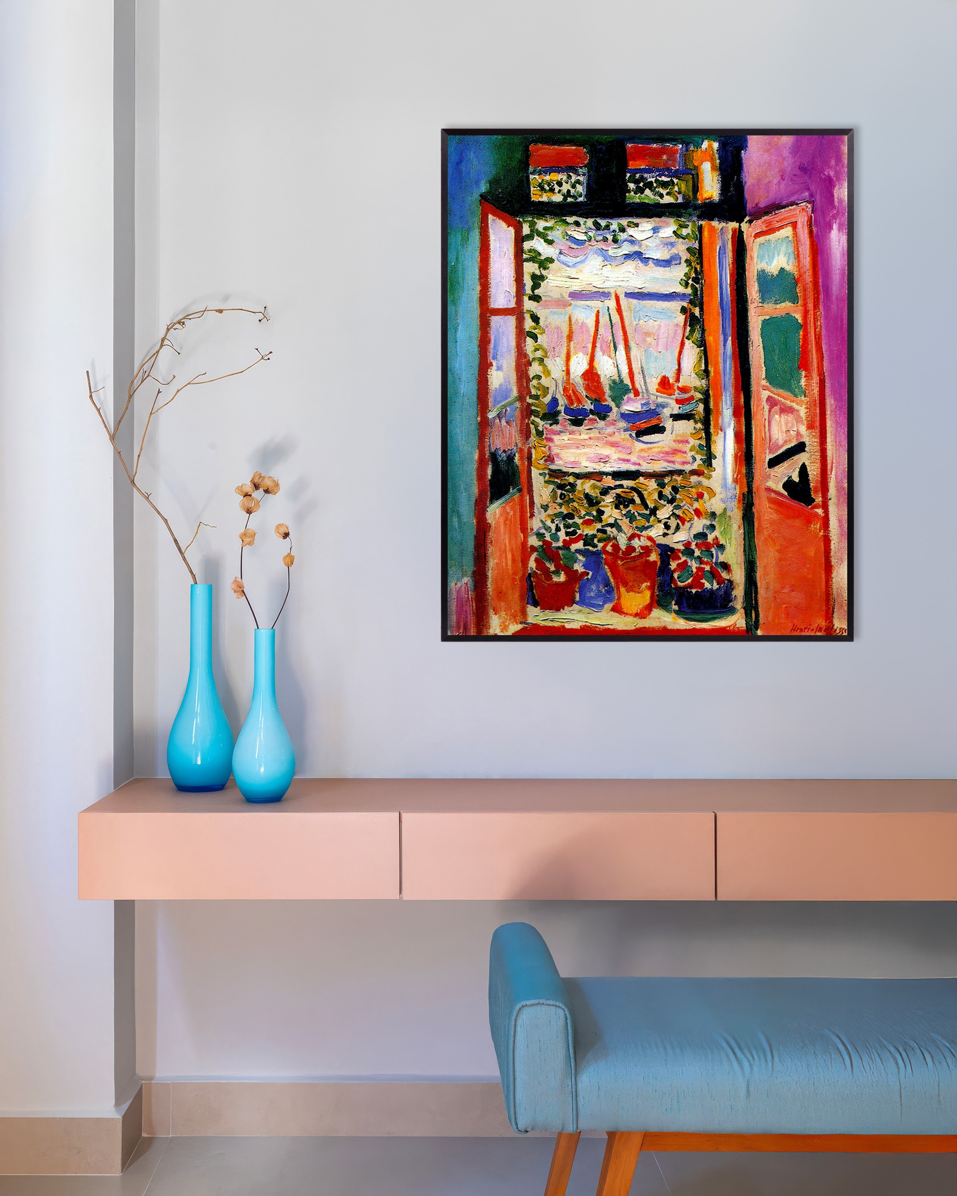 Poster of Open window, Collioure by Henri Matisse, with metal frame