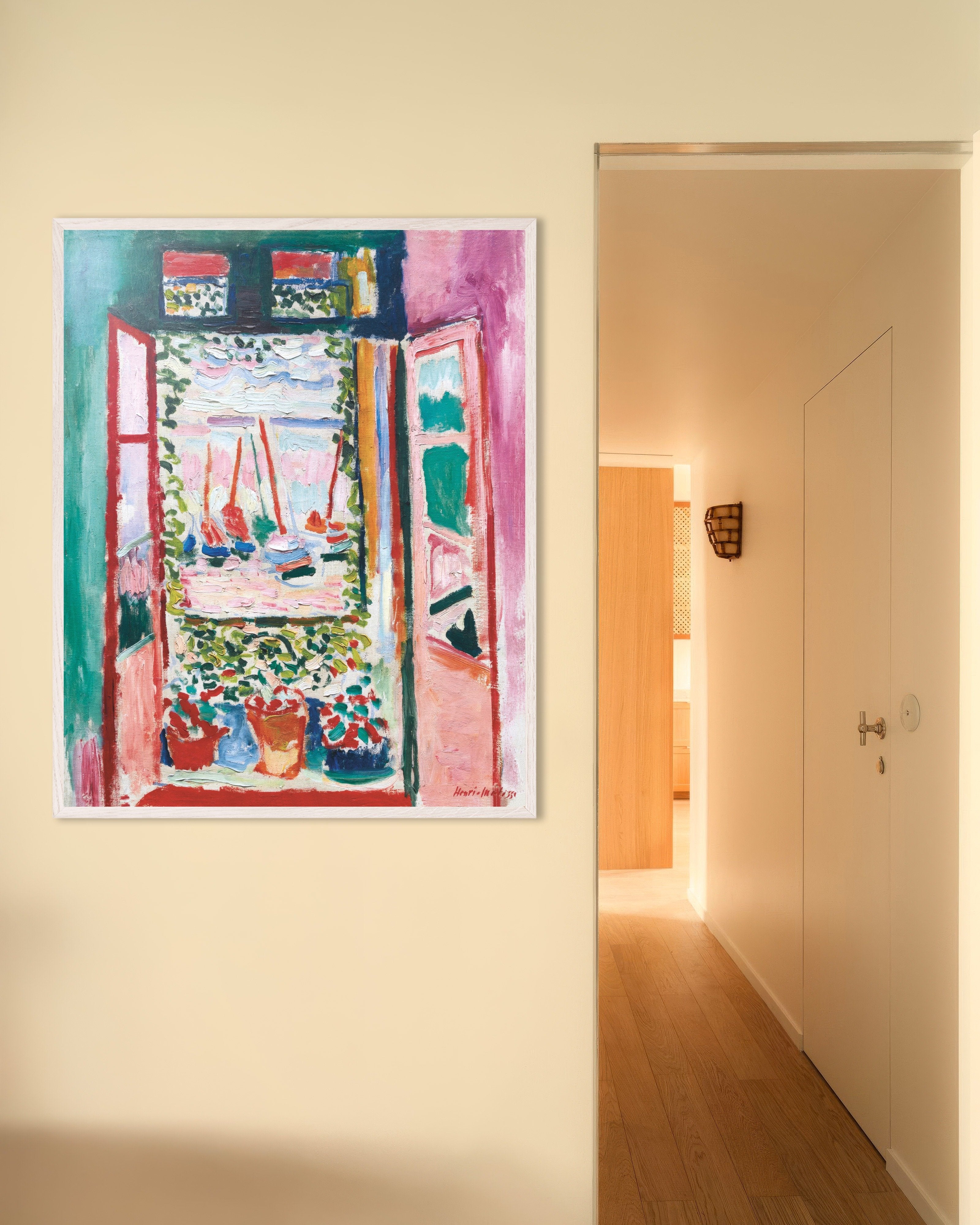 Poster of Open window, Collioure by Henri Matisse - Poster, with white wooden frame