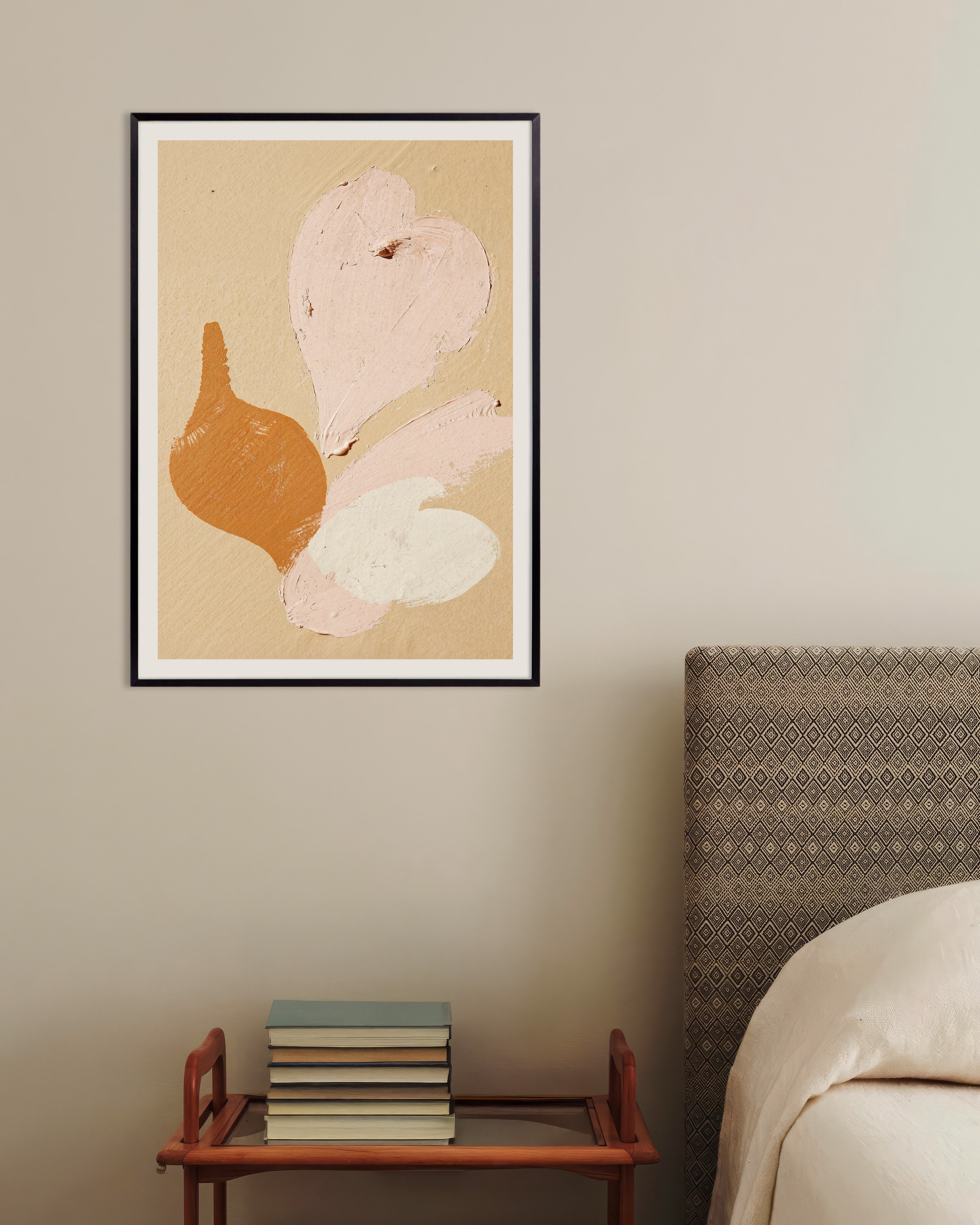 Poster of Painted Petals - Abstract Floral Texture Poster, with metal frame