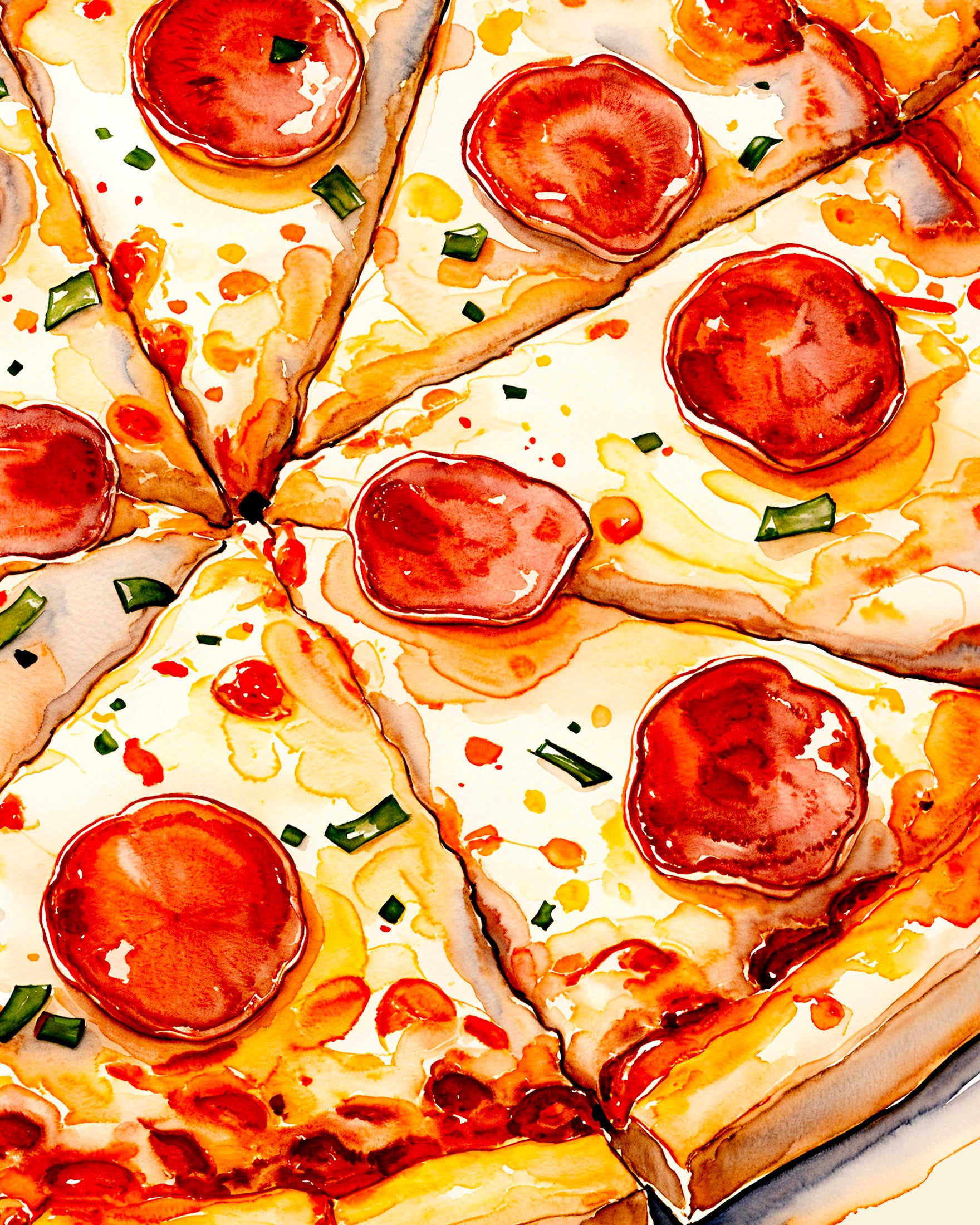 Pizza Pepperoni 01, italian cuisine - Poster