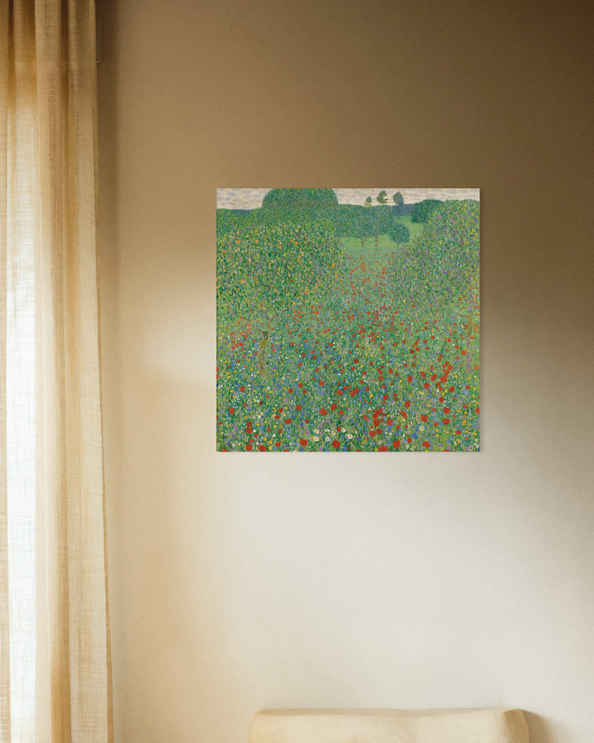Poster of Poppy Field (1907) by Gustav Klimt
