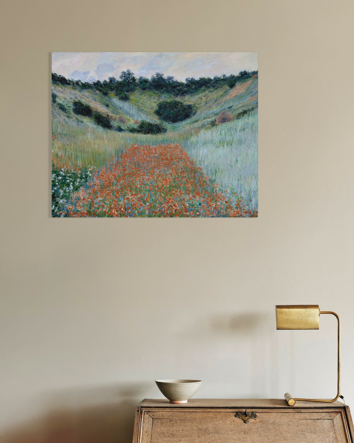 Poster of Poppy Field in a Hollow near Giverny (1885) by Claude Monet