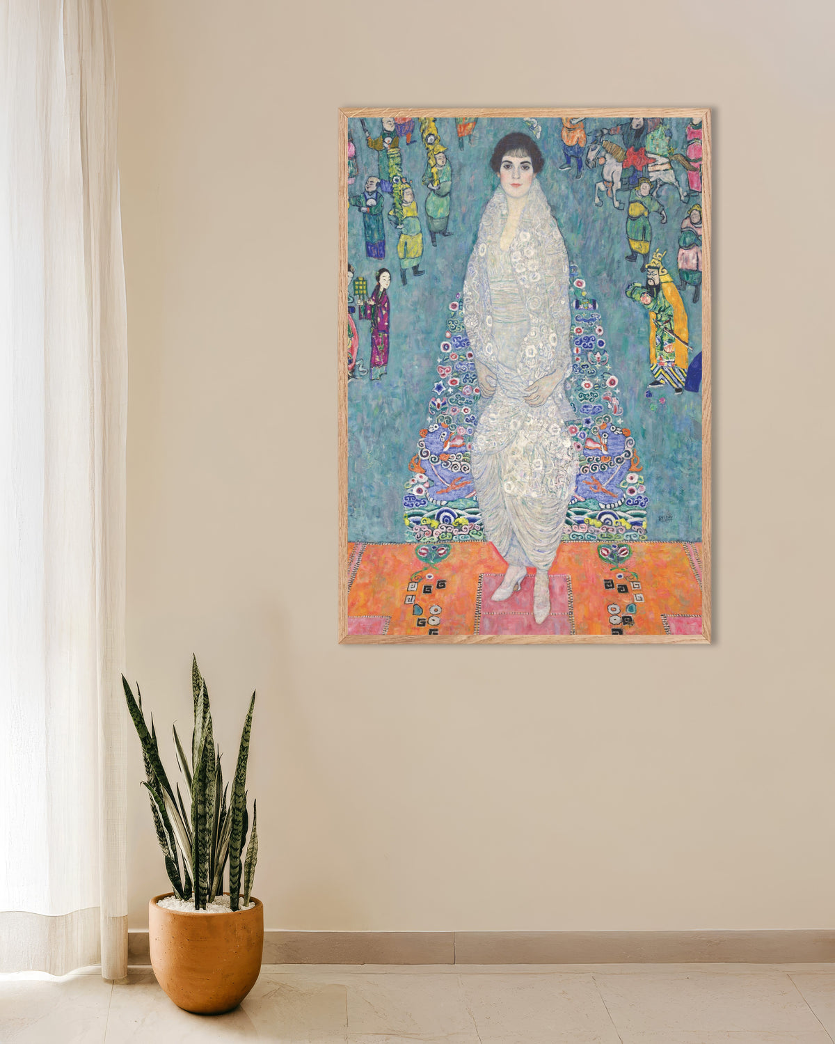 Poster of Portrait of Elisabeth Lederer (1914–1916) by Gustav Klimt, with natural wooden frame