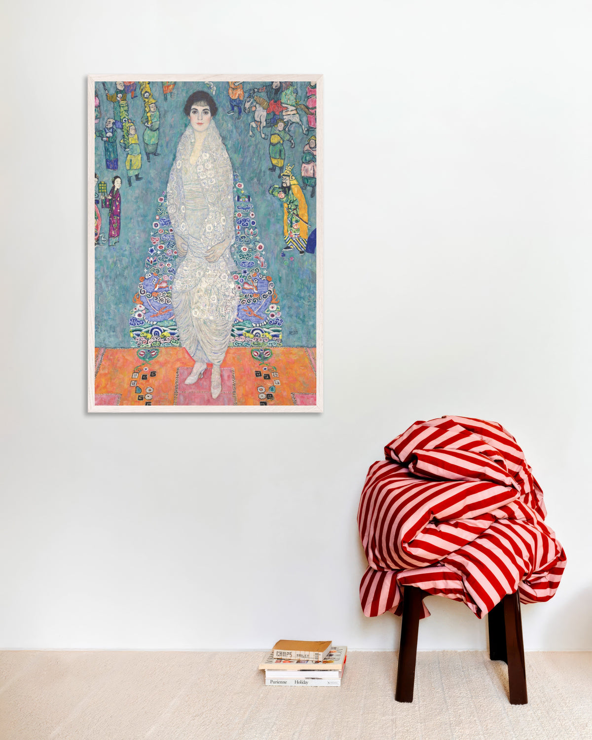 Poster of Portrait of Elisabeth Lederer (1914–1916) by Gustav Klimt, with white wooden frame