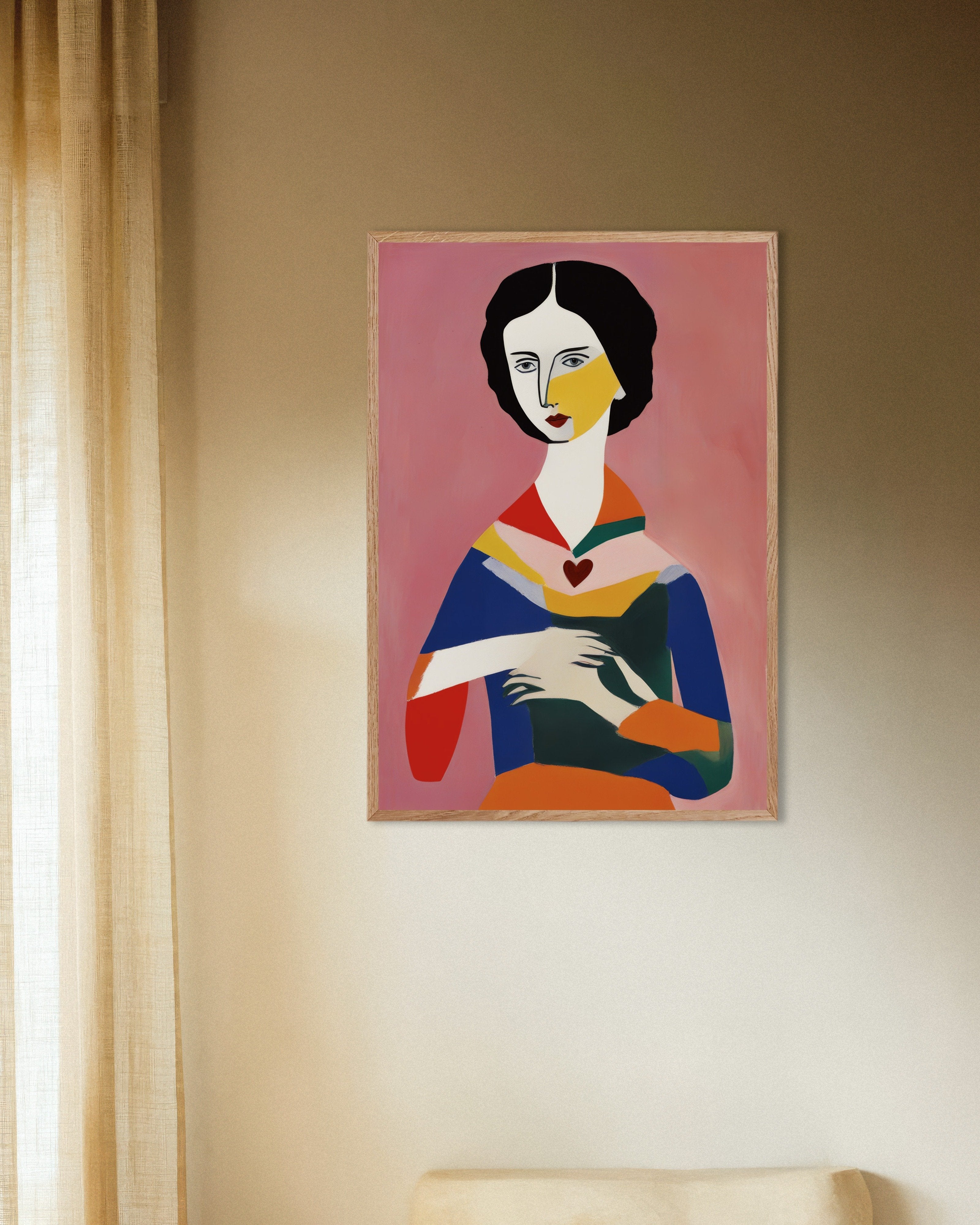 Poster of Portrait of Natasha art print, with natural wooden frame