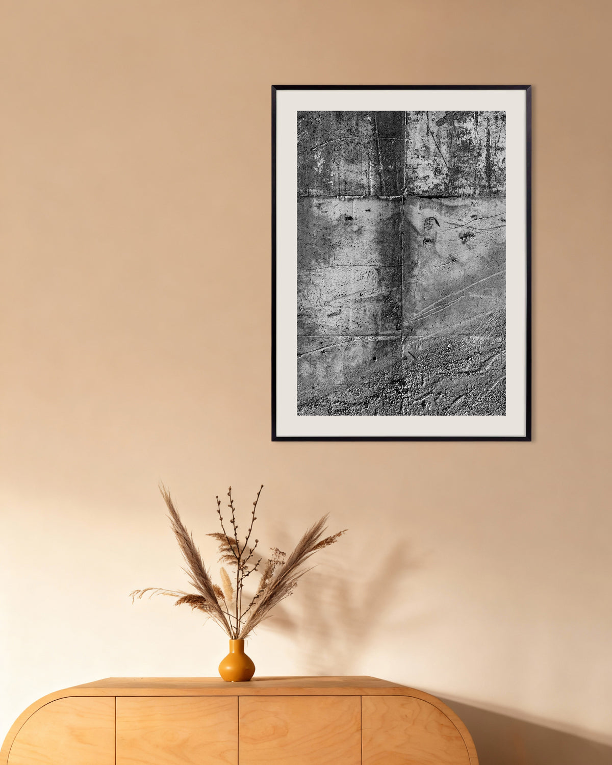 Poster of Raw Concrete Wall Texture, with metal frame
