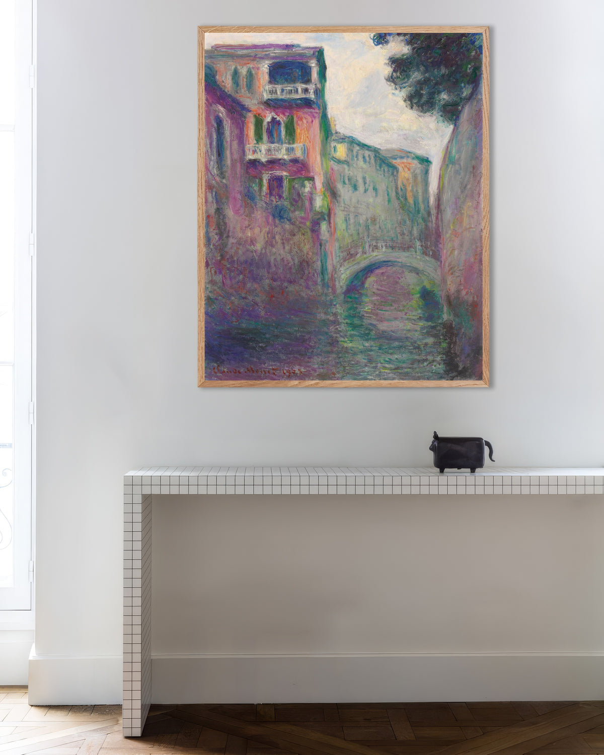 Poster of Rio della Salute (1908) by Claude Monet, with natural wooden frame