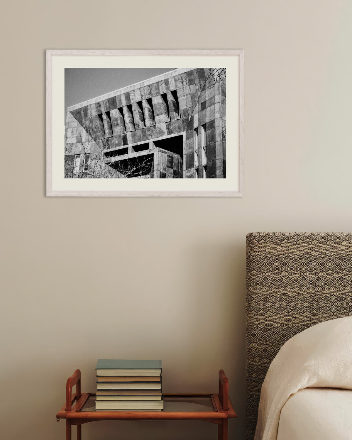 Poster of Sawtooth Concrete Facade, with white wooden frame