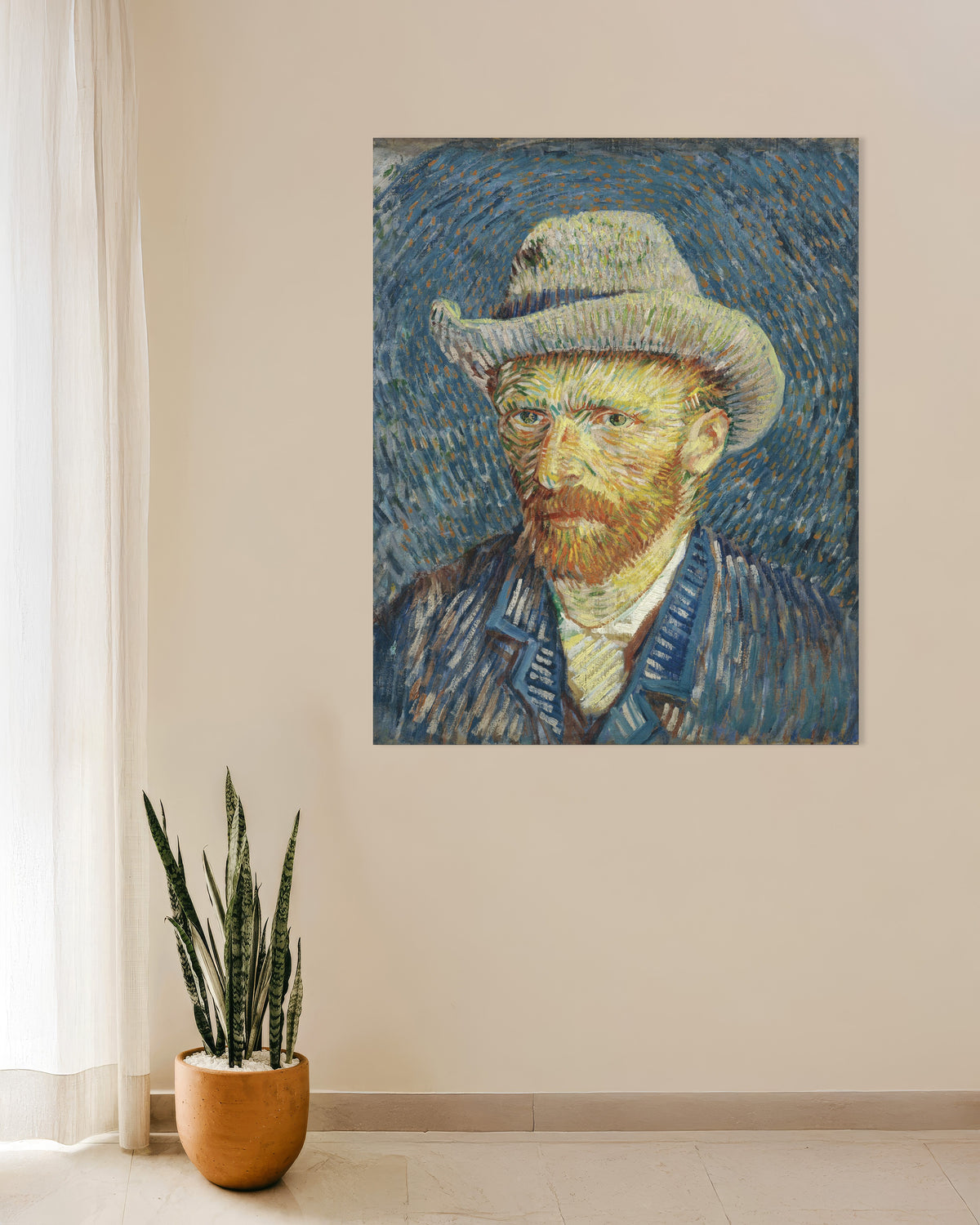 Poster of Self-Portrait with Grey Felt Hat (1887) by Vincent van Gogh