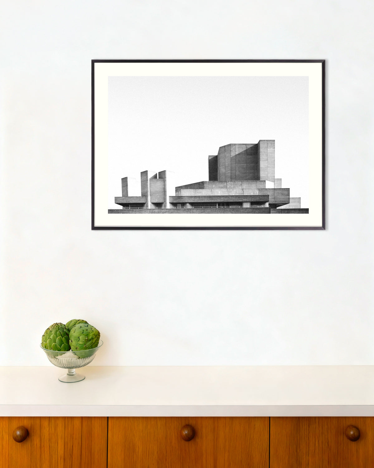 Poster of Stacked Terraces of a Concrete Theater, with metal frame