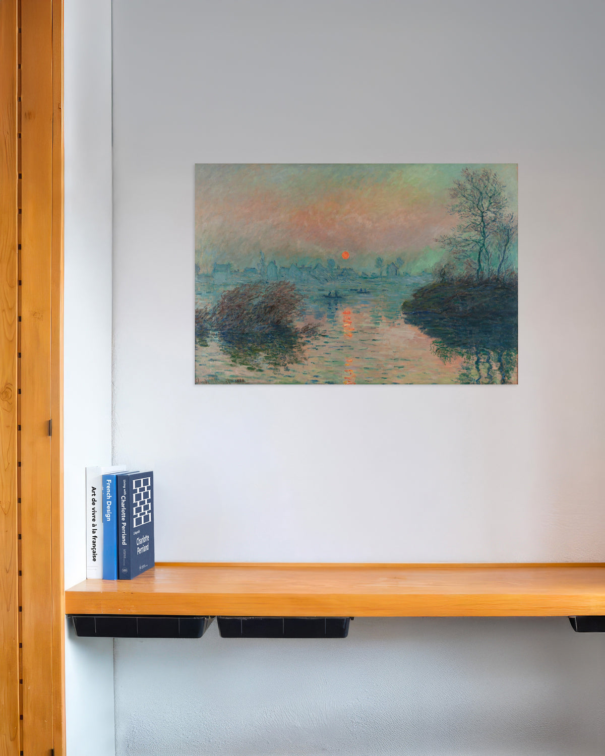 Poster of Sunset on the Seine at Lavacourt, Winter Effect (1880) by Claude Monet