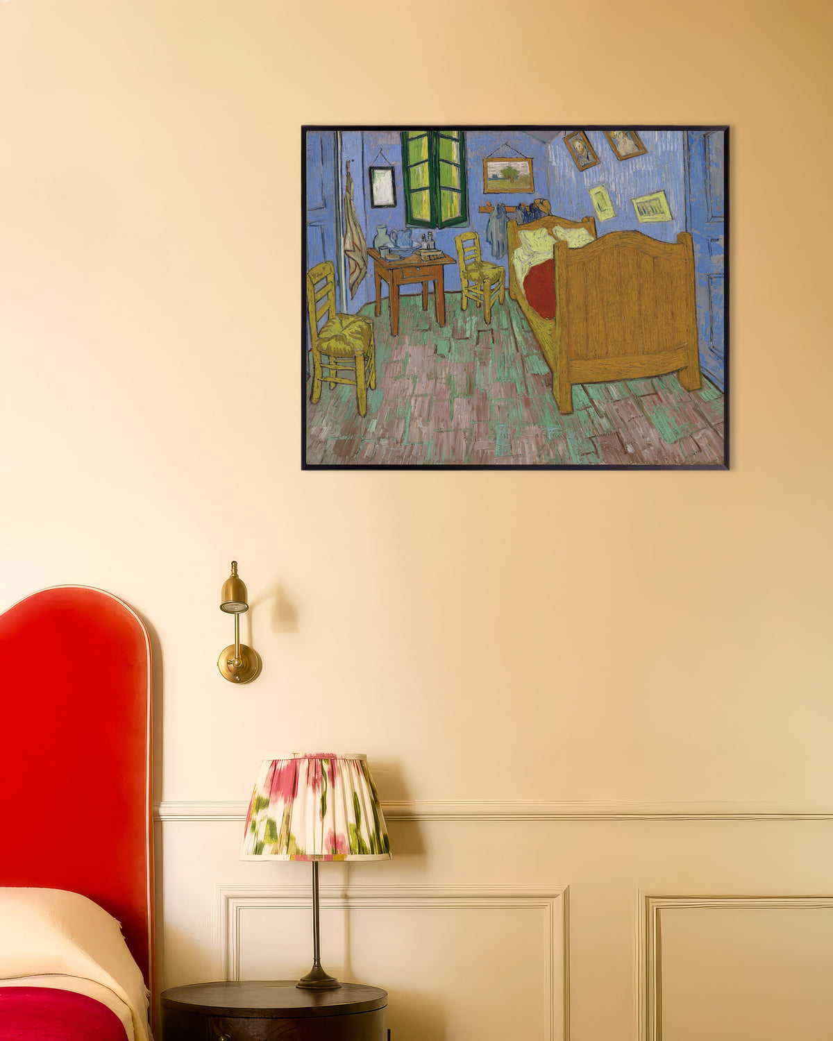 Poster of The Bedroom, Saint-Rémy Version (1889) by Vincent van Gogh, with metal frame