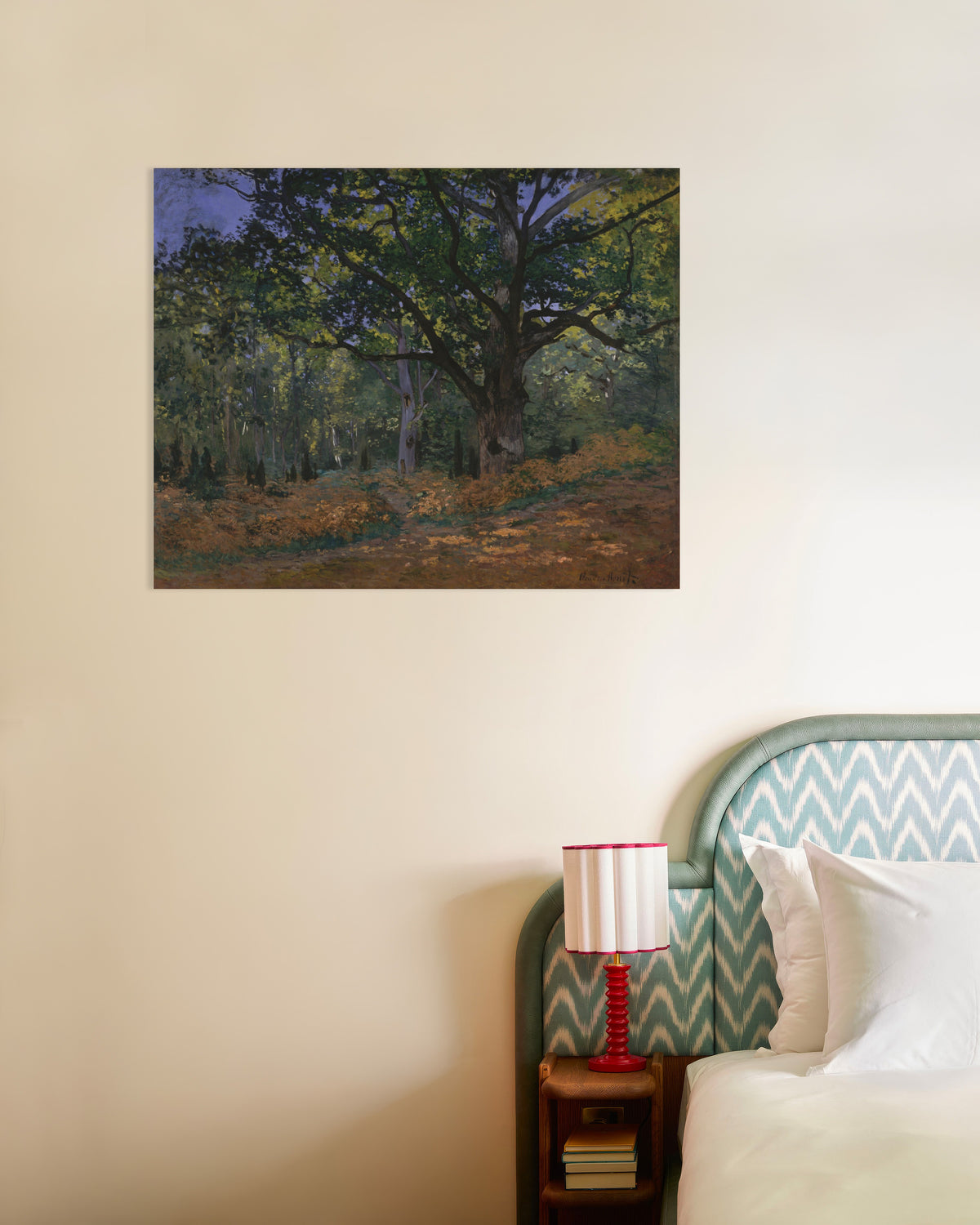 Poster of The Bodmer Oak, Fontainebleau Forest (1865) by Claude Monet