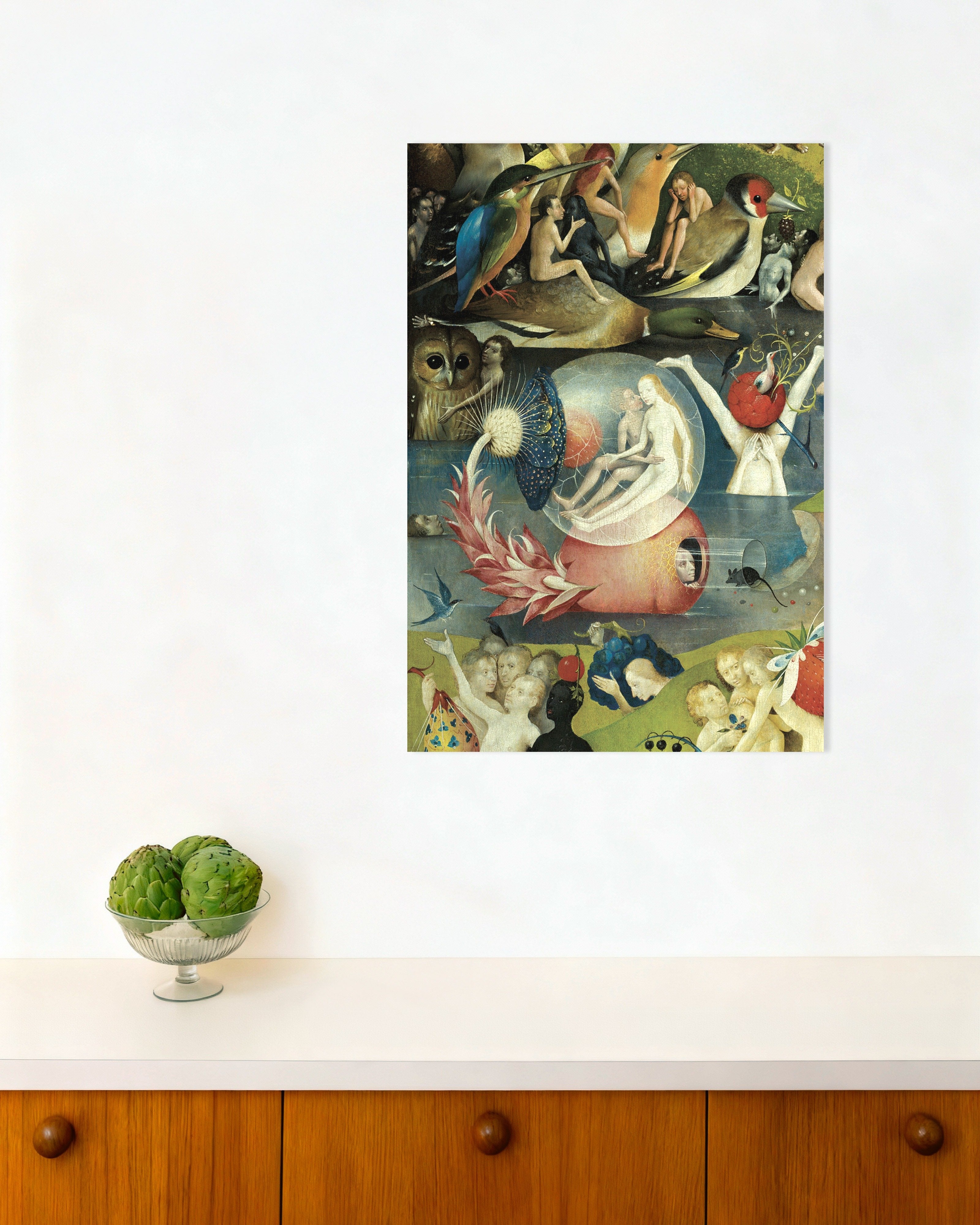 Poster of The bubble and the giant birds - Detail from the Garden of Earthly Delights