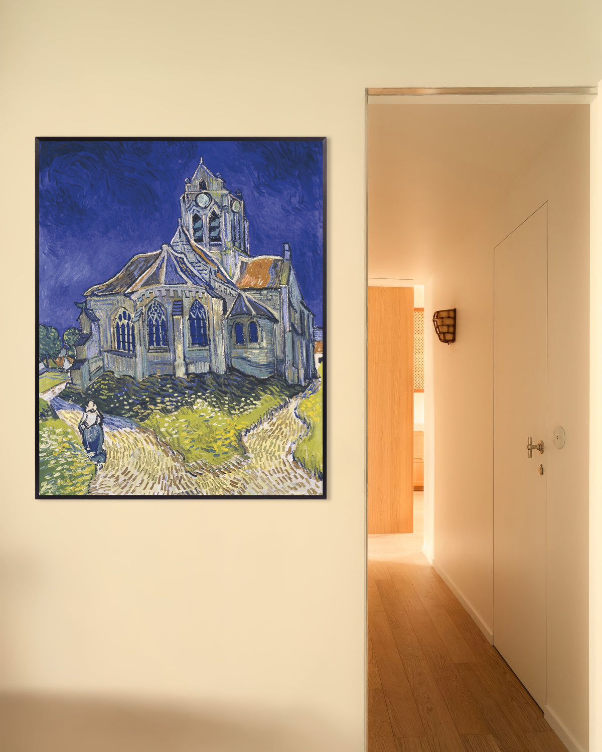Poster of The Church at Auvers-sur-Oise (1890) by Vincent van Gogh, with metal frame