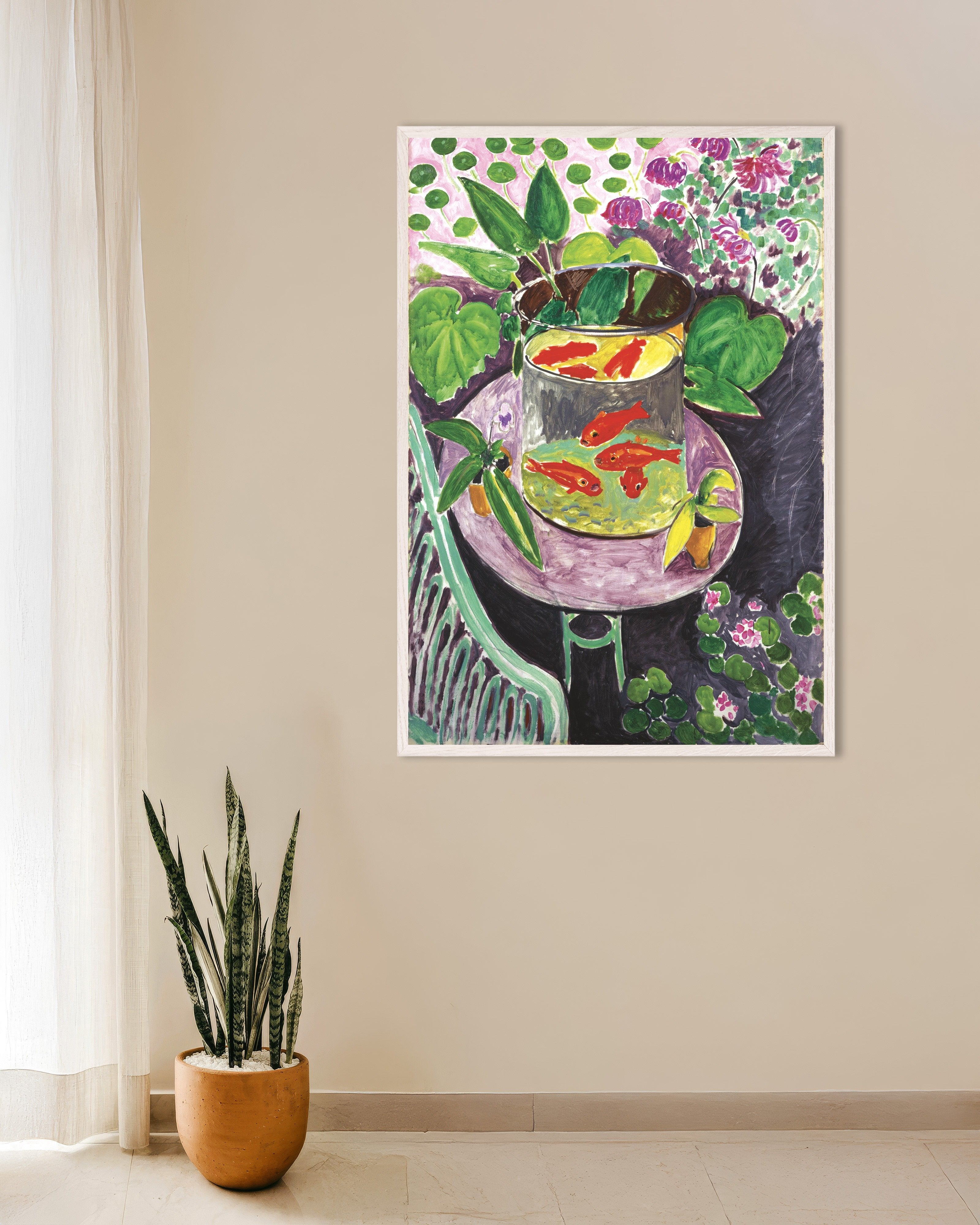 Poster of The goldfish (1912) by Henri Matisse - Poster, with white wooden frame