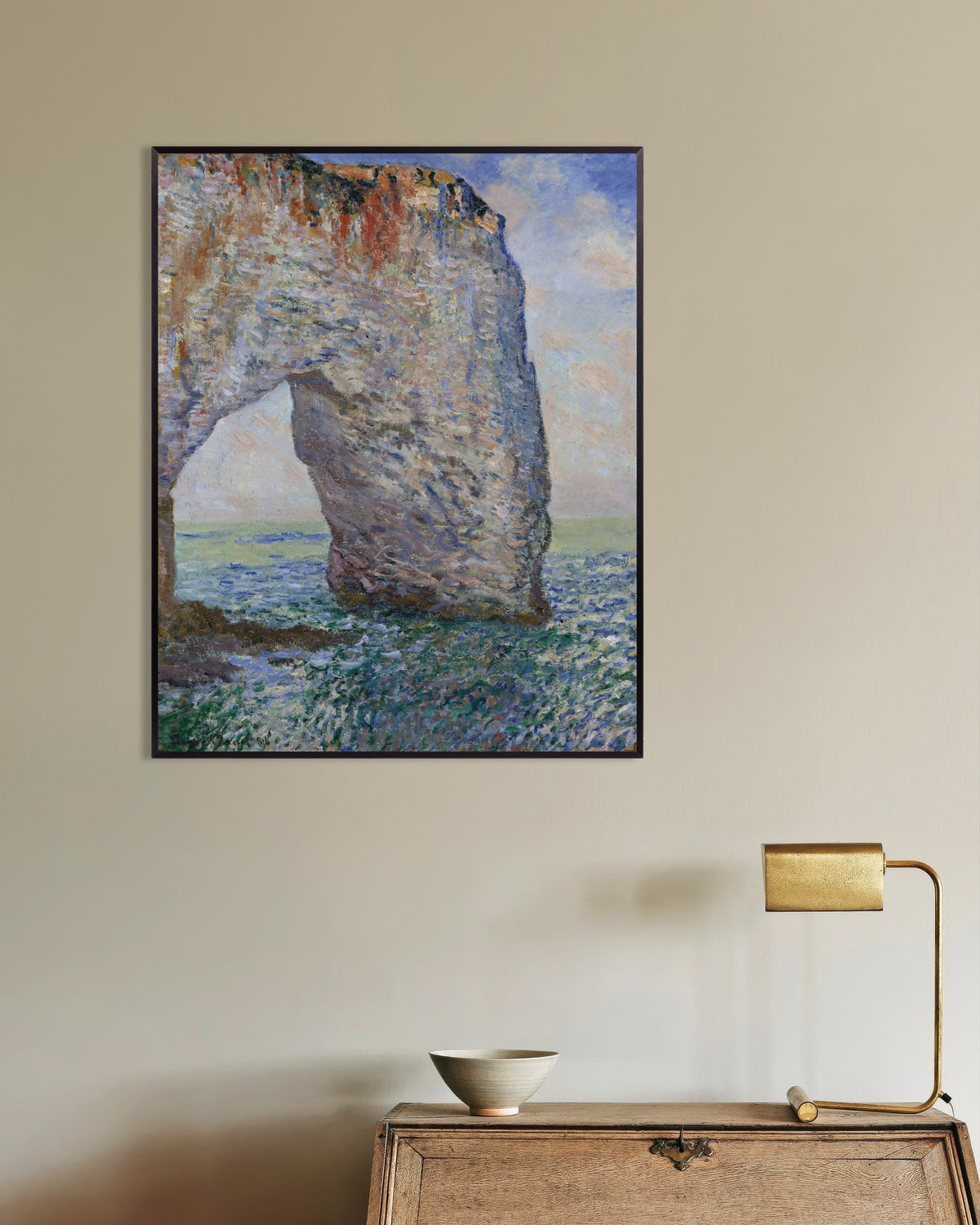 Poster of The Manneporte near Étretat (1886) by Claude Monet, with metal frame