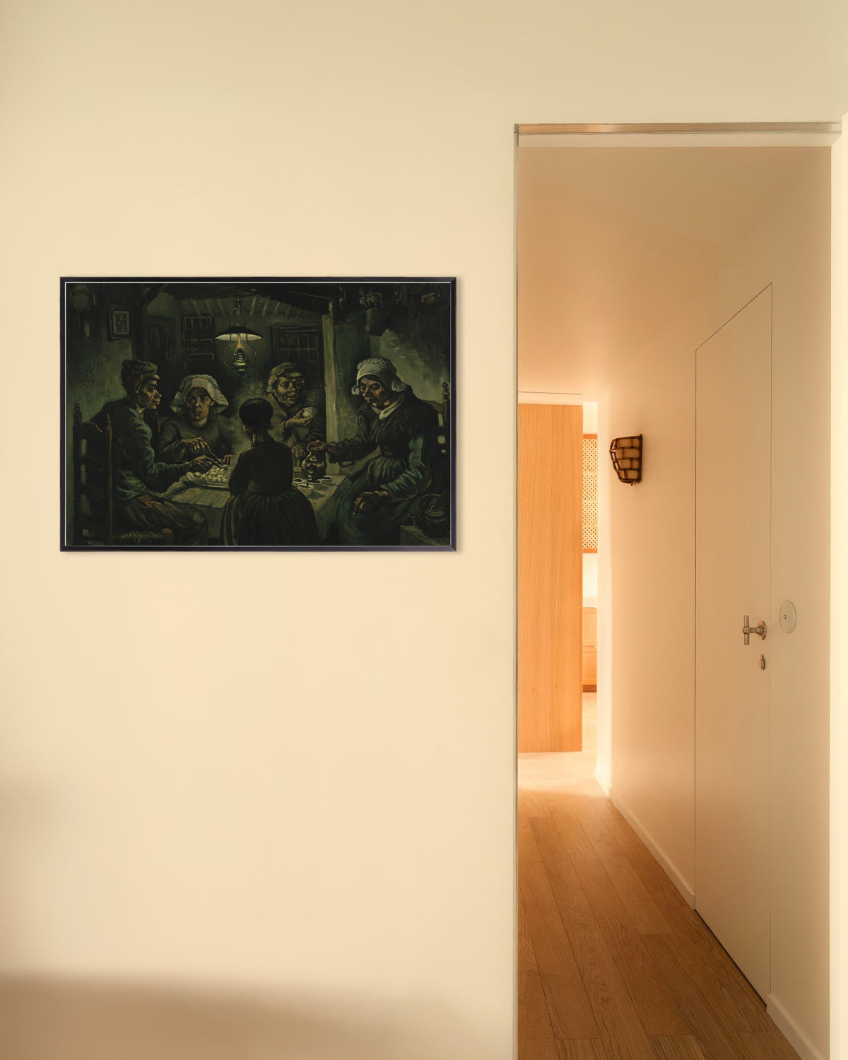Poster of The Potato Eaters (1885) by Vincent van Gogh, with metal frame