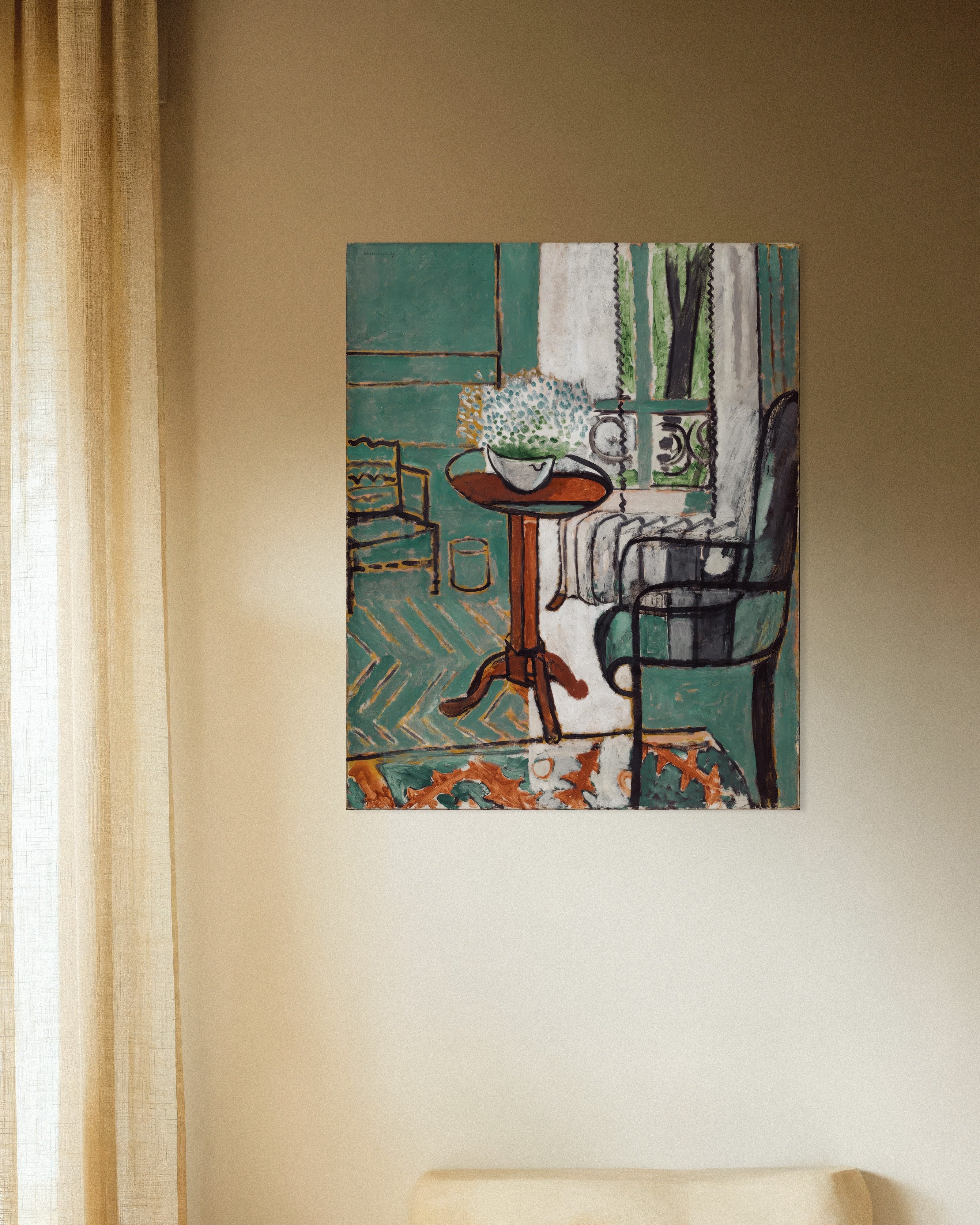 Poster of The window (Interior with forget-me-nots) by Henri Matisse - Poster