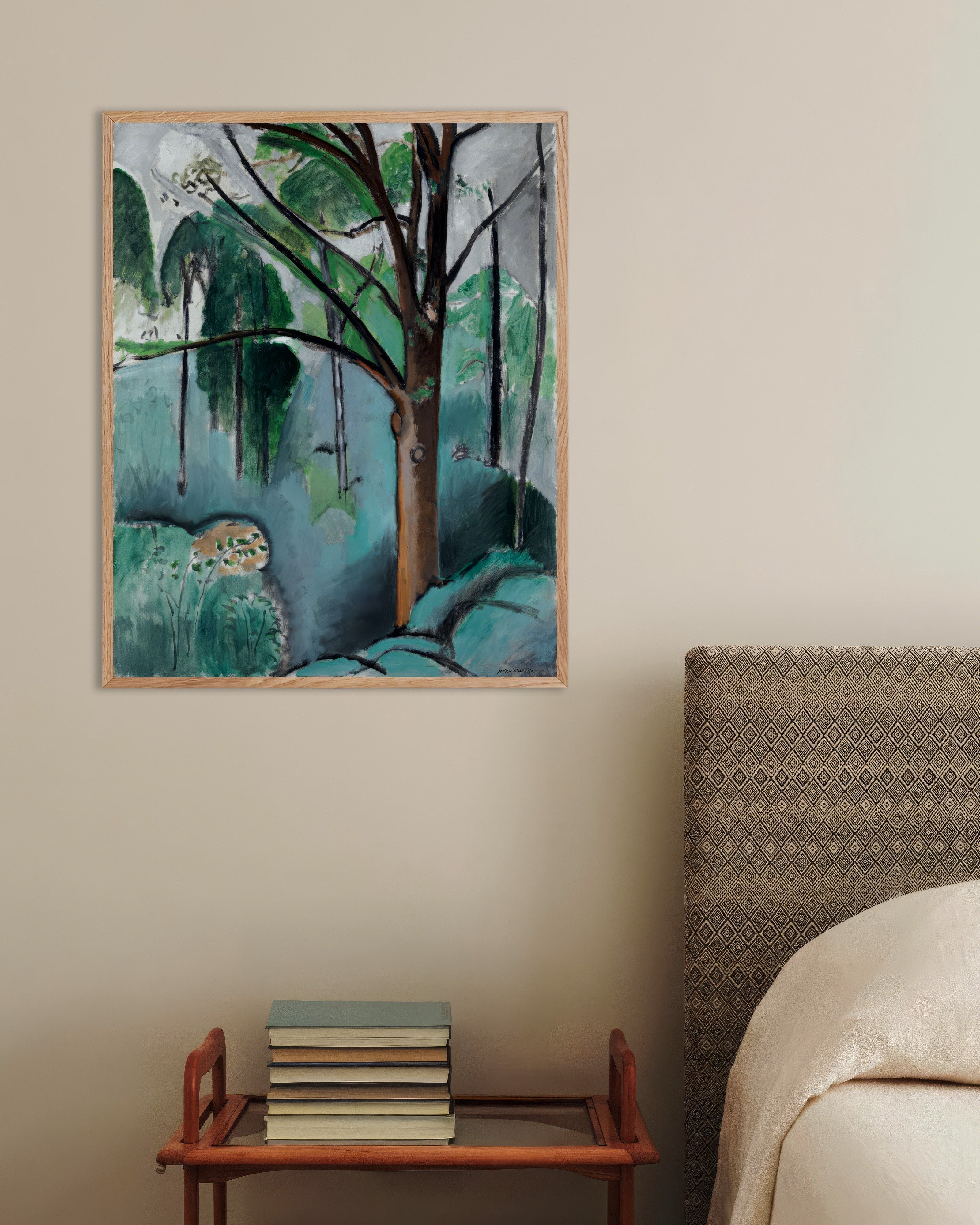 Poster of Tree near Trivaux Pond (1916) by Henri Matisse - Poster, with natural wooden frame