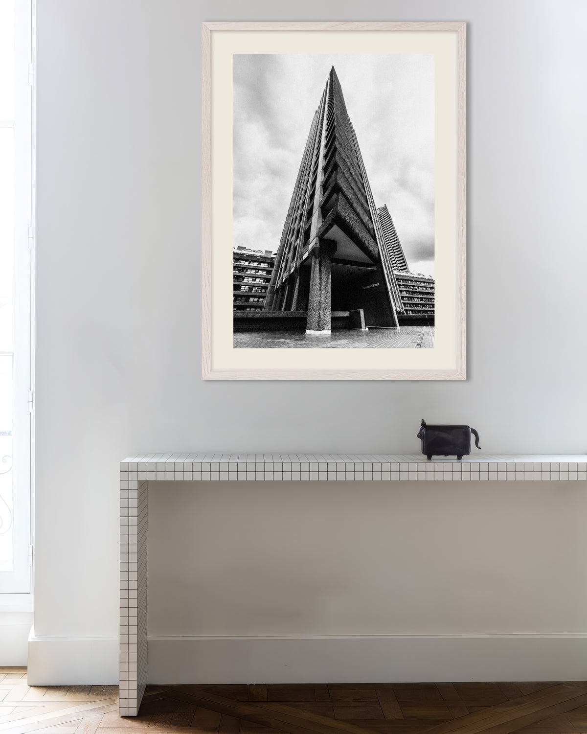 Poster of Triangular Tower Prow, with white wooden frame