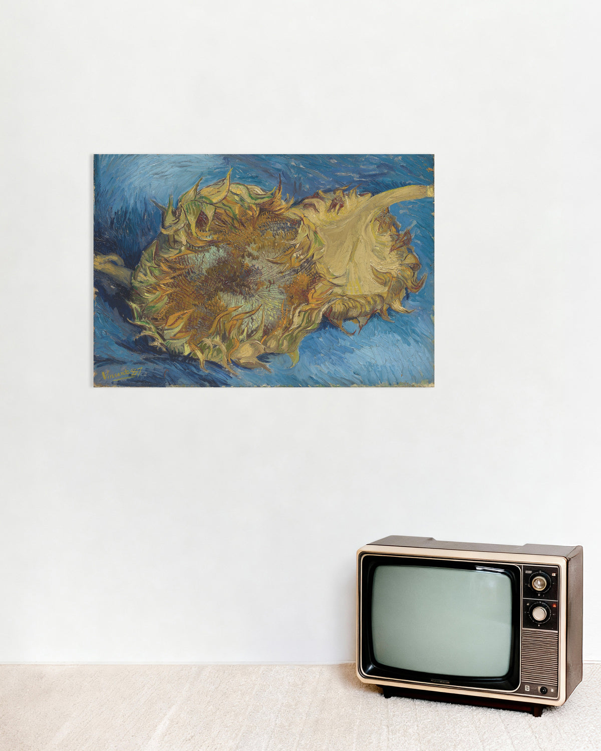 Poster of Two Cut Sunflowers (1887) by Vincent van Gogh