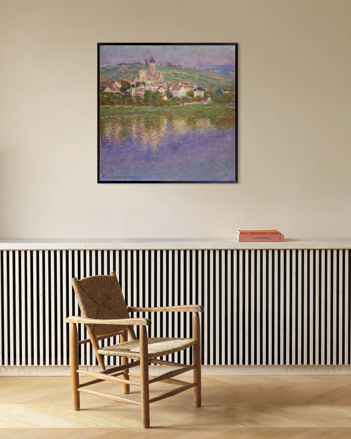 Poster of Vétheuil (1901) by Claude Monet, with metal frame