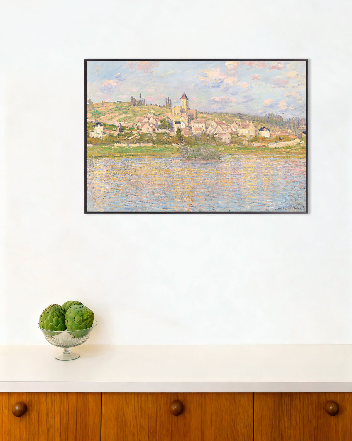 Poster of Vétheuil by Claude Monet, with metal frame