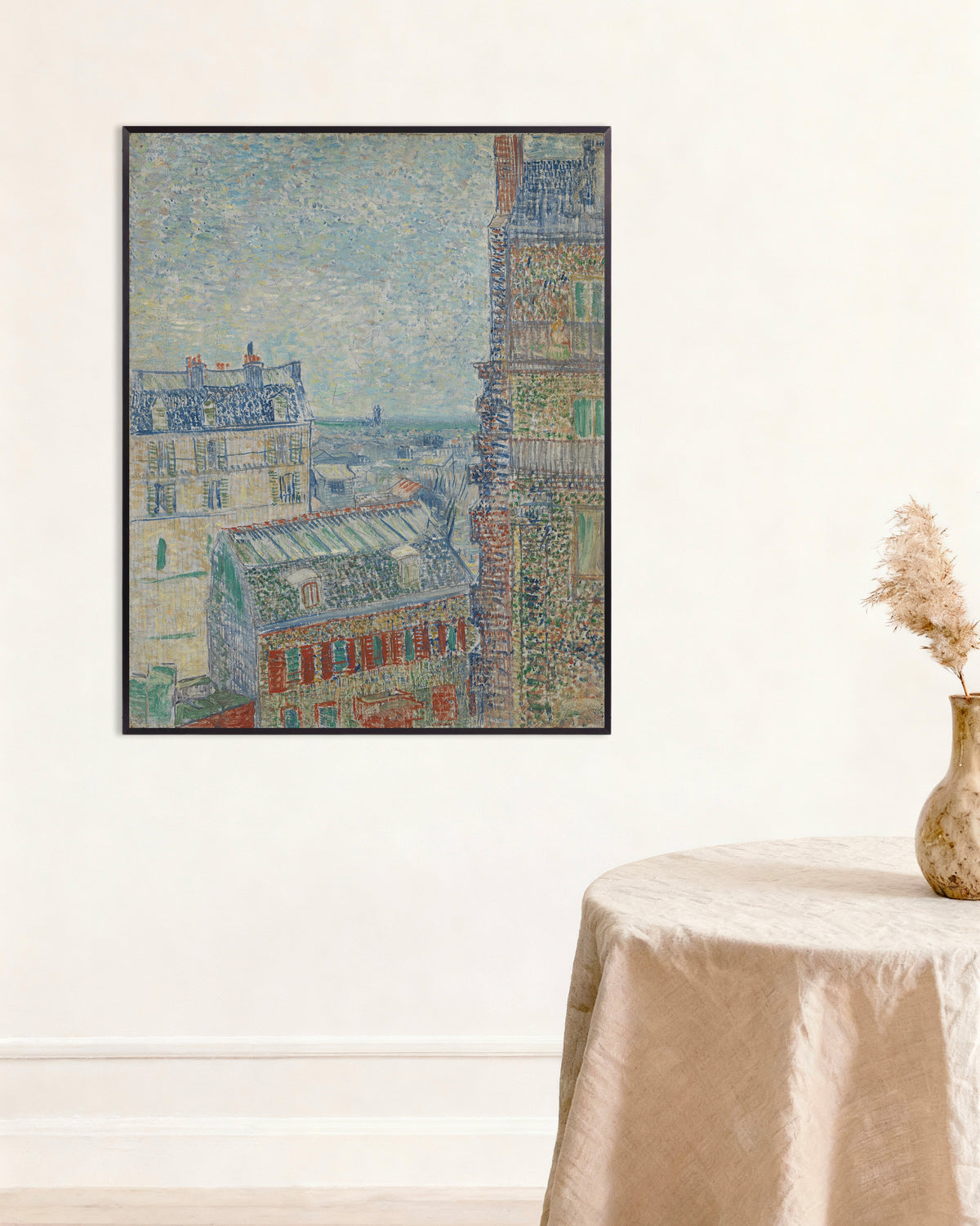 Poster of View from Theo's Apartment (1887) by Vincent van Gogh, with metal frame