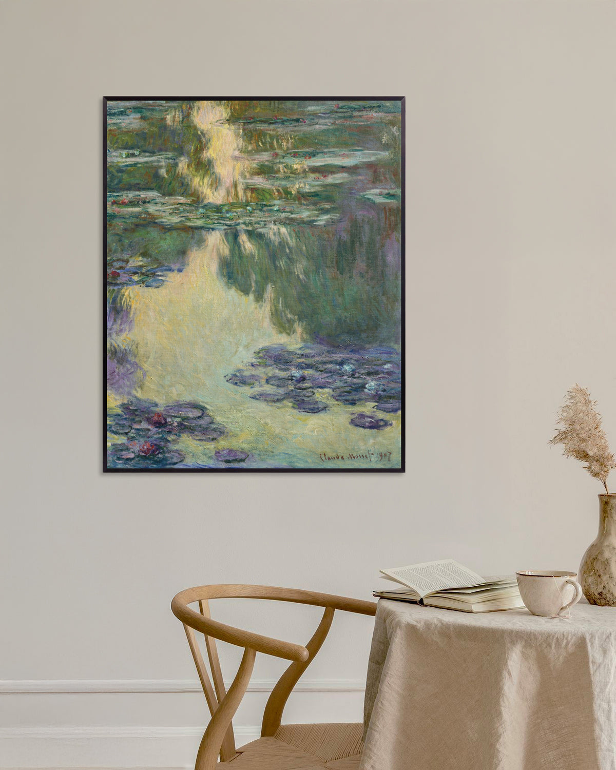 Poster of Water Lilies (1907) by Claude Monet, with metal frame