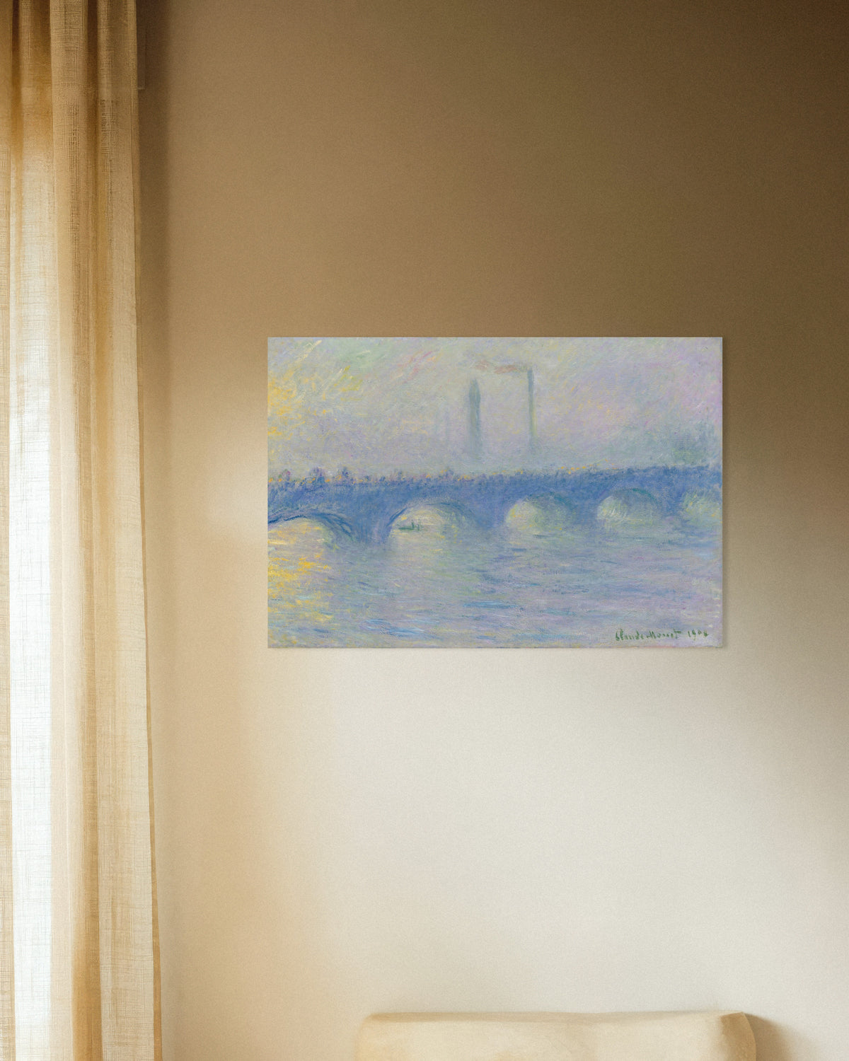Poster of Waterloo Bridge, Effect of Mist (1904) by Claude Monet