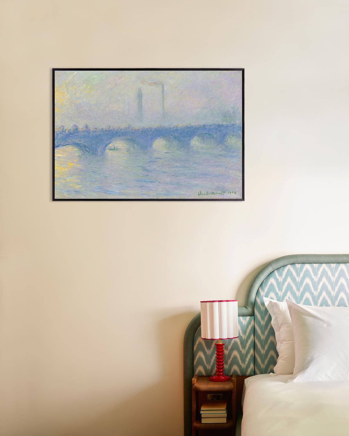 Poster of Waterloo Bridge, Effect of Mist (1904) by Claude Monet, with metal frame