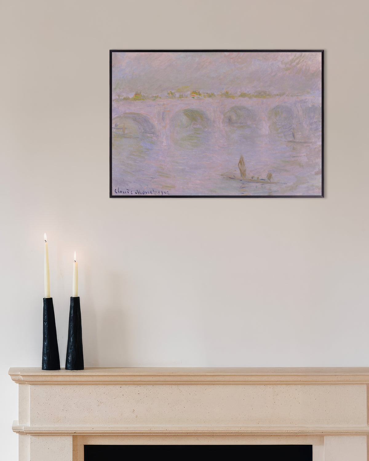 Poster of Waterloo Bridge, London (1902) by Claude Monet, with metal frame
