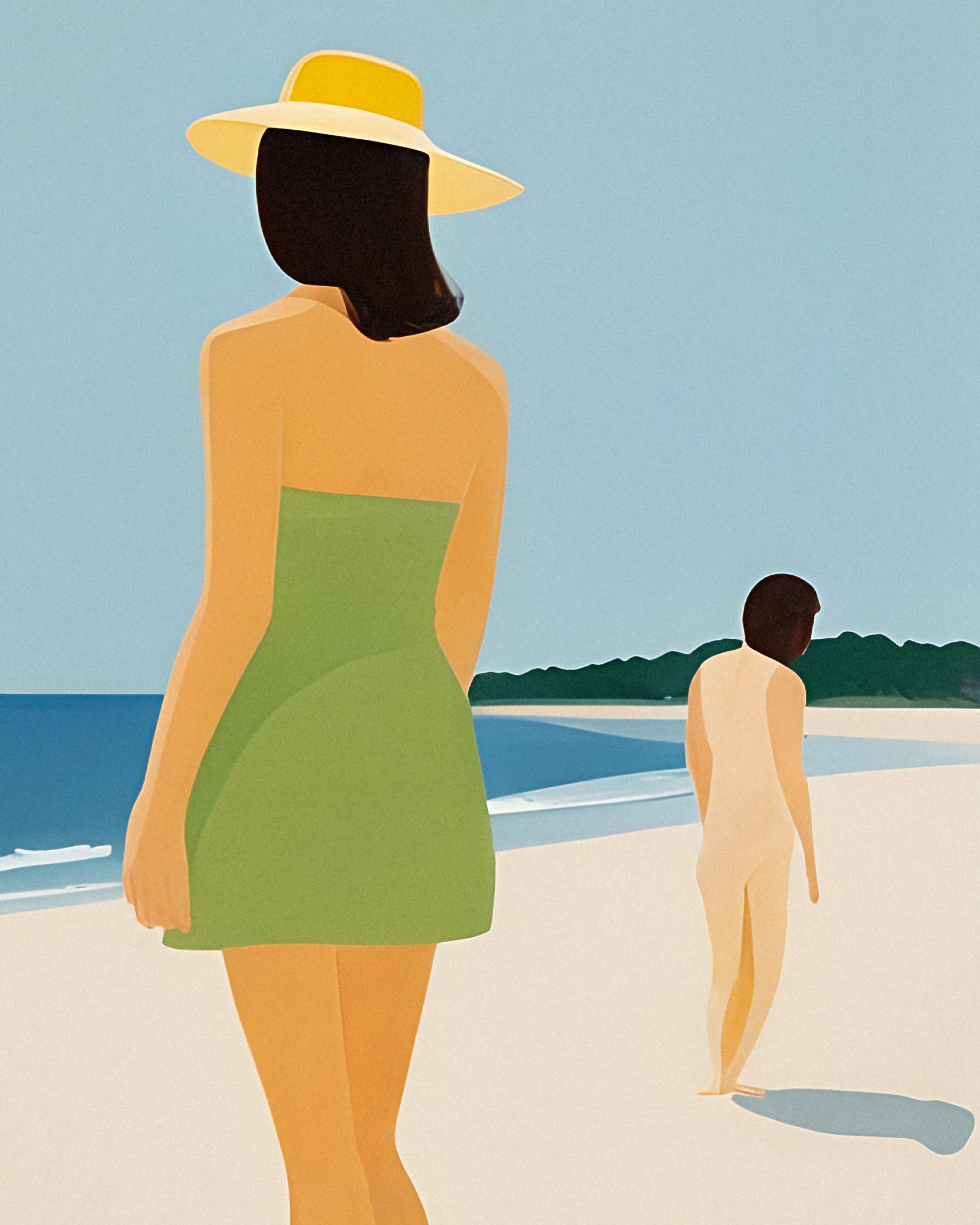 Joyful Moments by the Seaside – Sunlit Summer Art Print