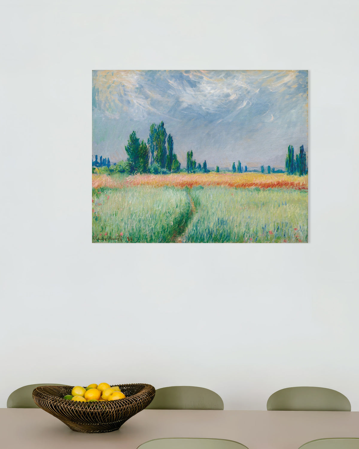 Poster of Wheat Field (1881) by Claude Monet