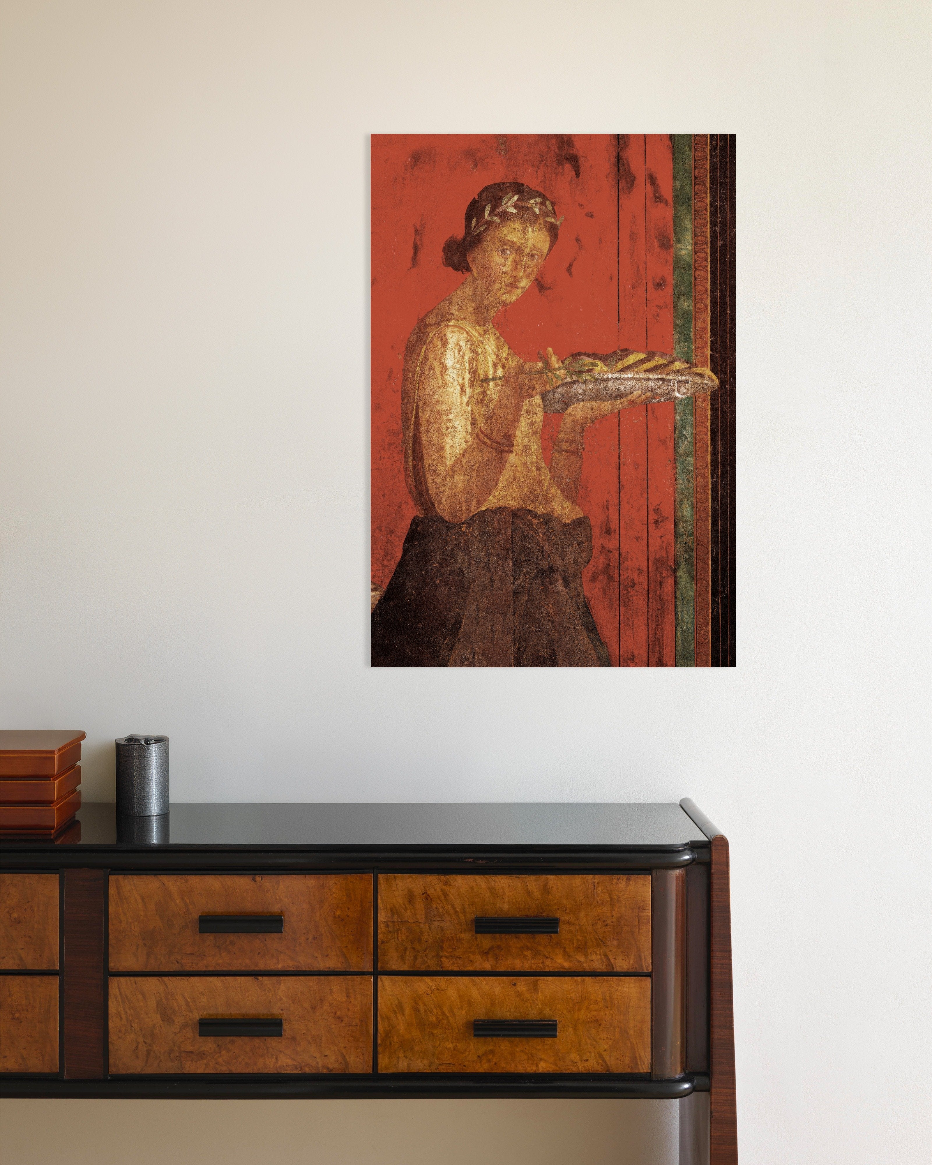 Poster of Woman with wreath fresco poster from Pompeii