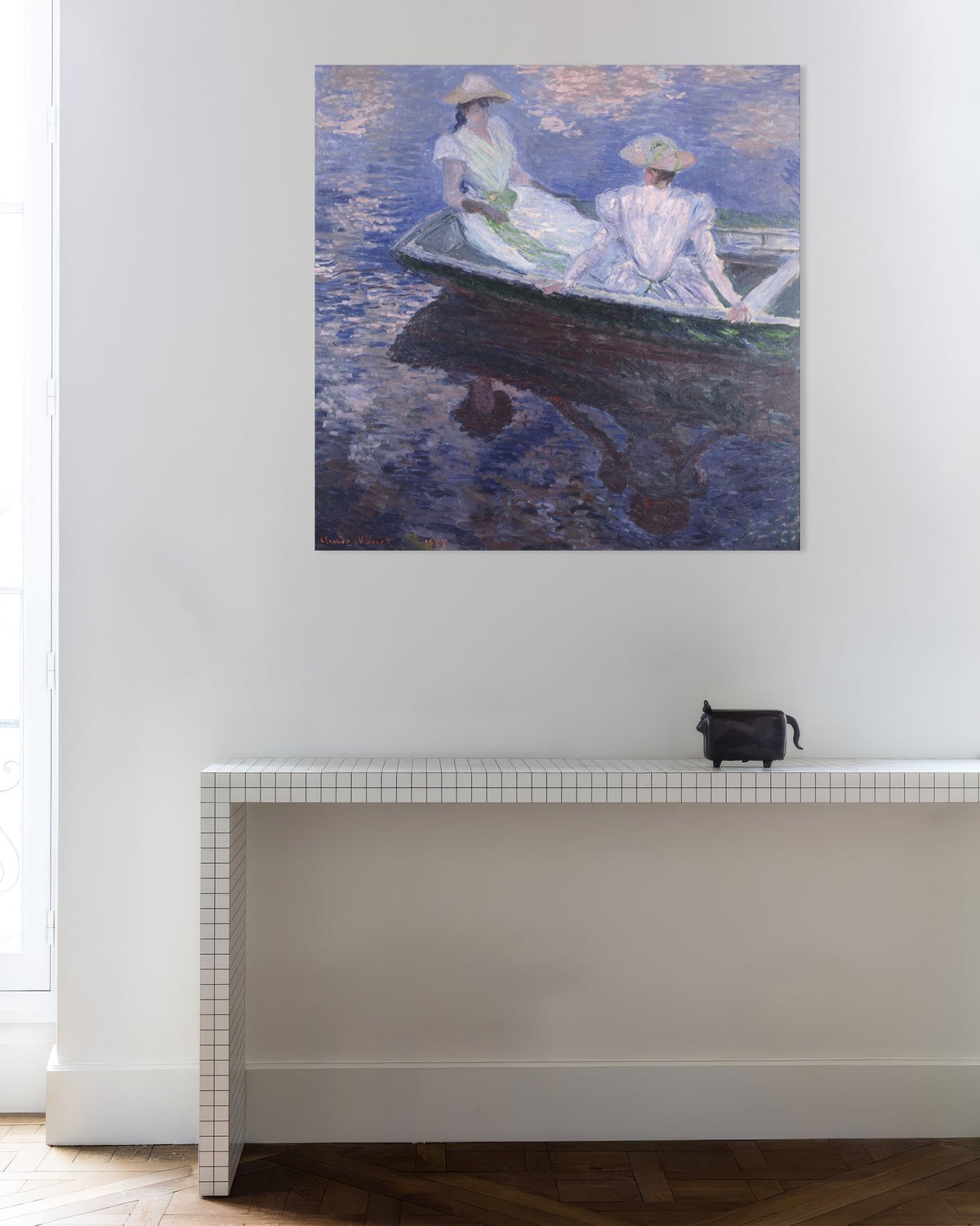 Poster of Young Girls in a Boat (1887) by Claude Monet