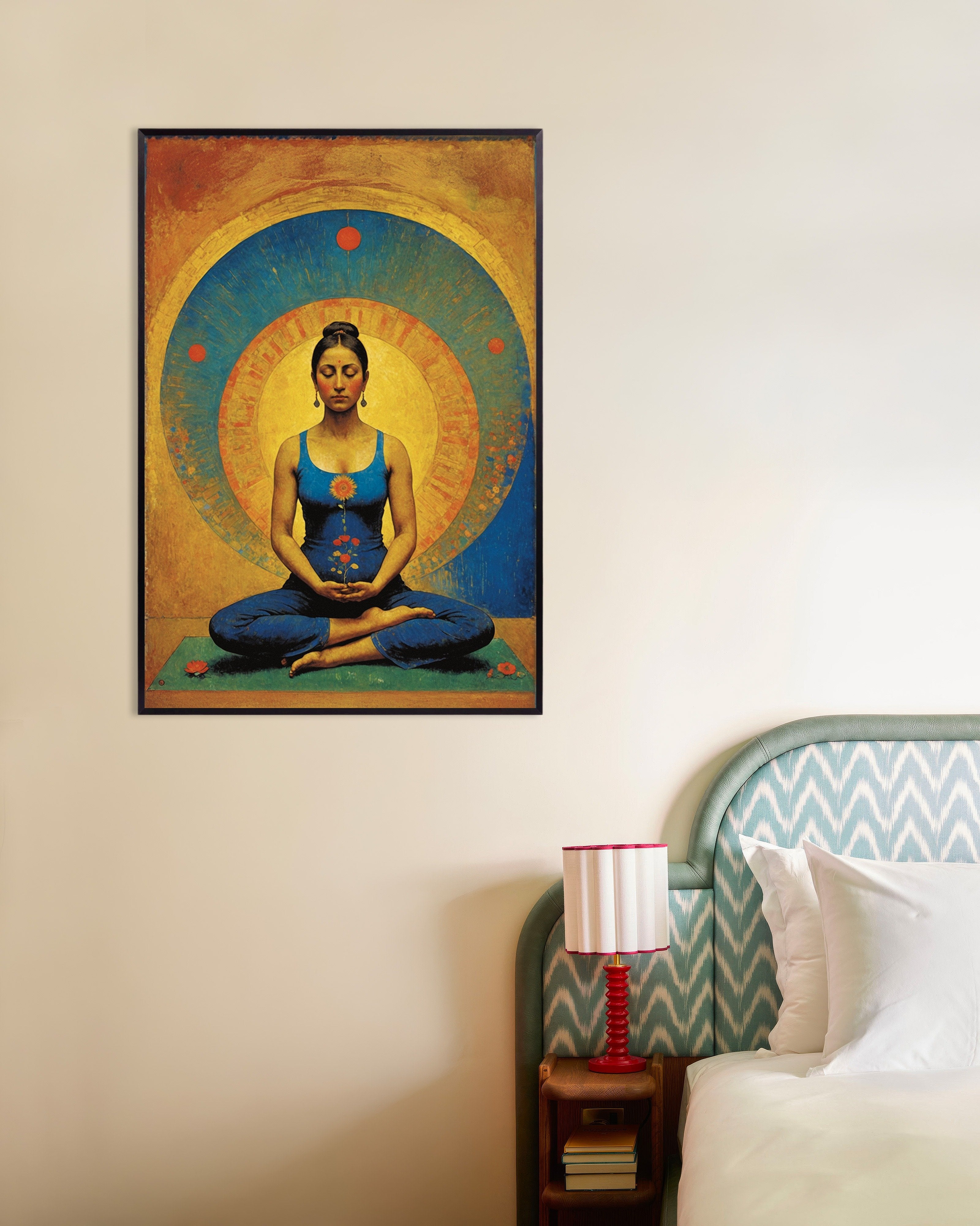 Poster of Zen Meditation Poster – Inner Balance Wall Art, with metal frame